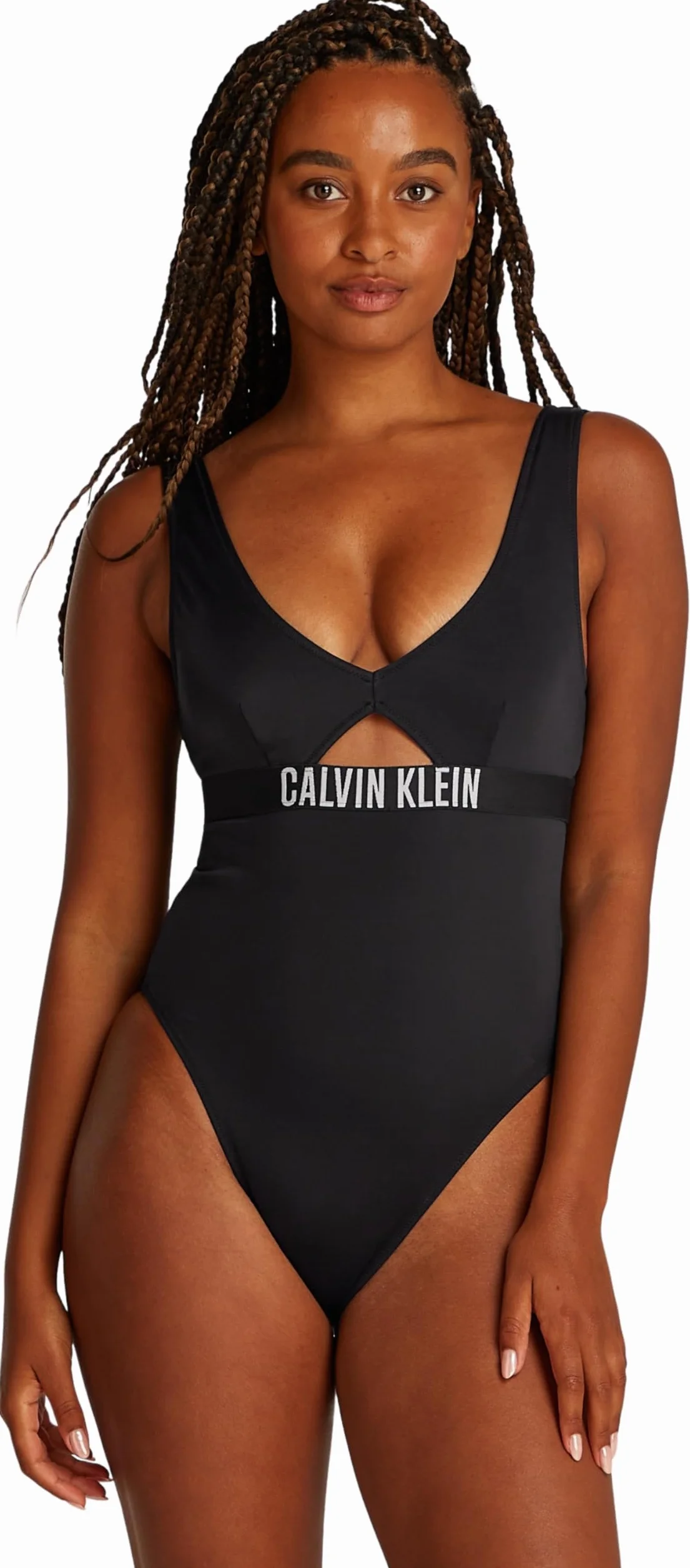 Calvin Klein Damski strój kąpielowy bez pleców, Czarny (Pvh czarny), L