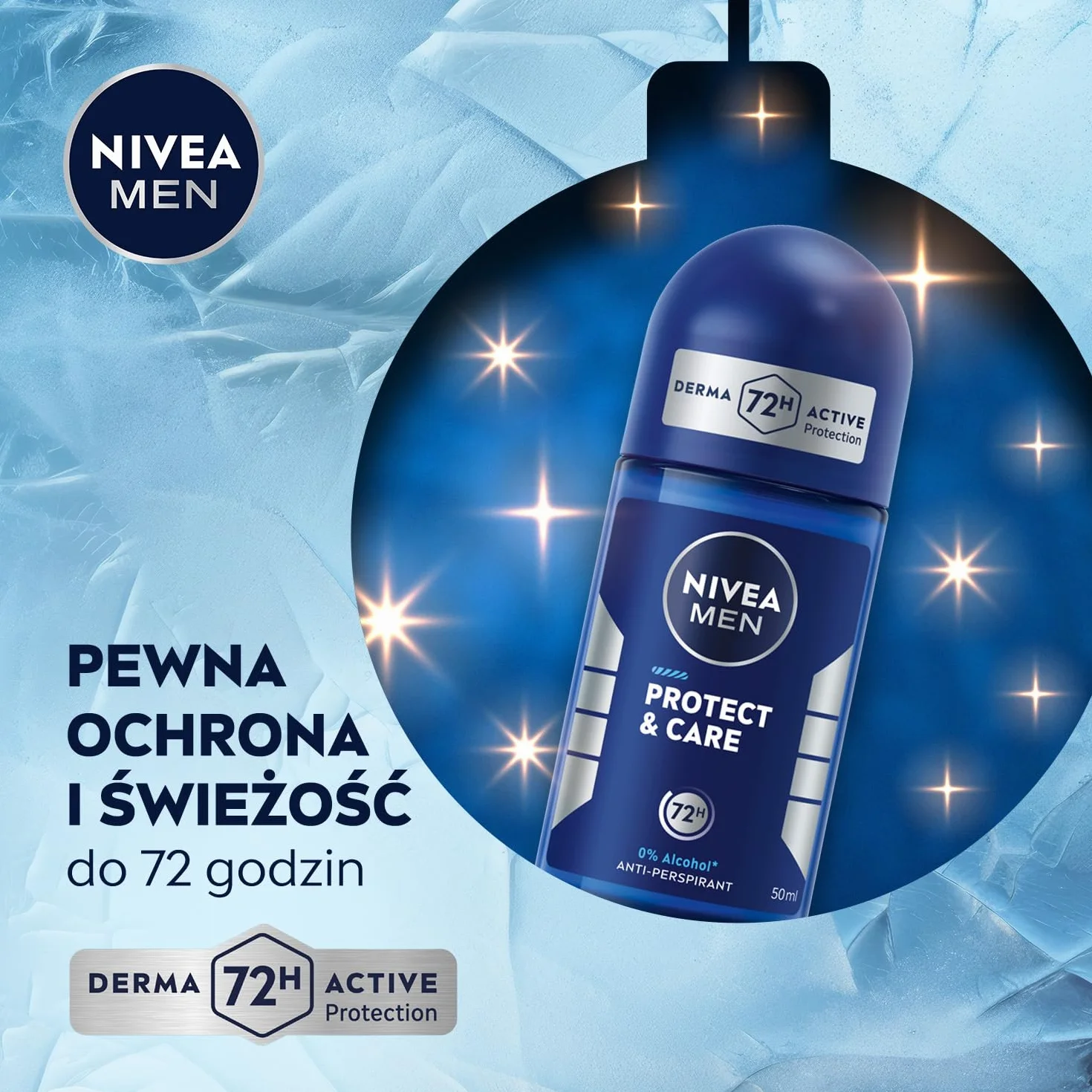 NIVEA MEN Caring Comfort Świąteczny prezent - Zestaw kosmetyków dla mężczyzn do twarzy i ciała: anyperspirant roll on, żel pod prysznic i krem nawilżający Creme