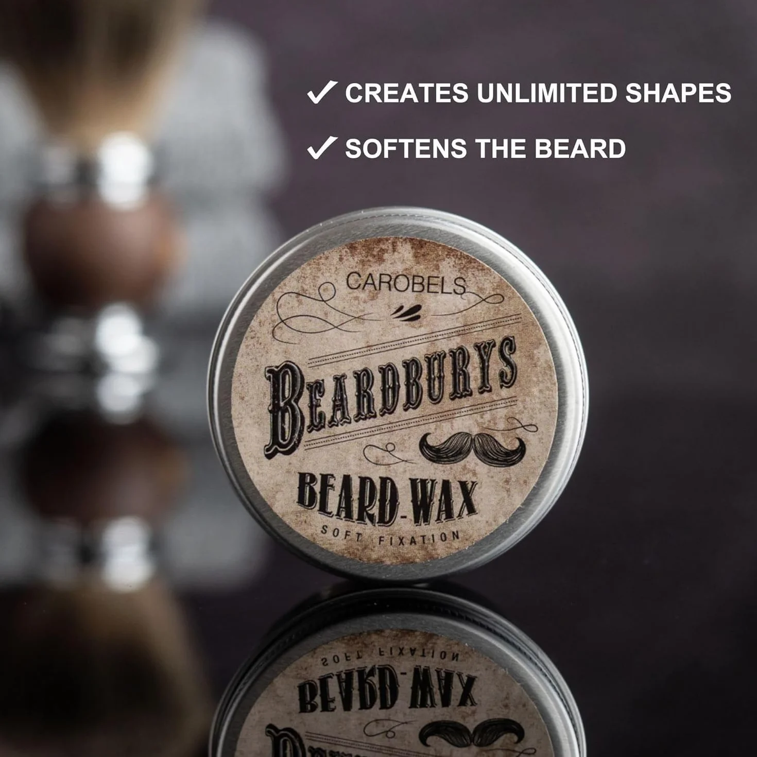 Beardburys Miękki wosk utrwalający do brody i wąsów Naturalne utrwalenie, lekka formuła, łatwa stylizacja, nie zawiera parabenów, odpowiedni do wszystkich rodzajów brody - 50g