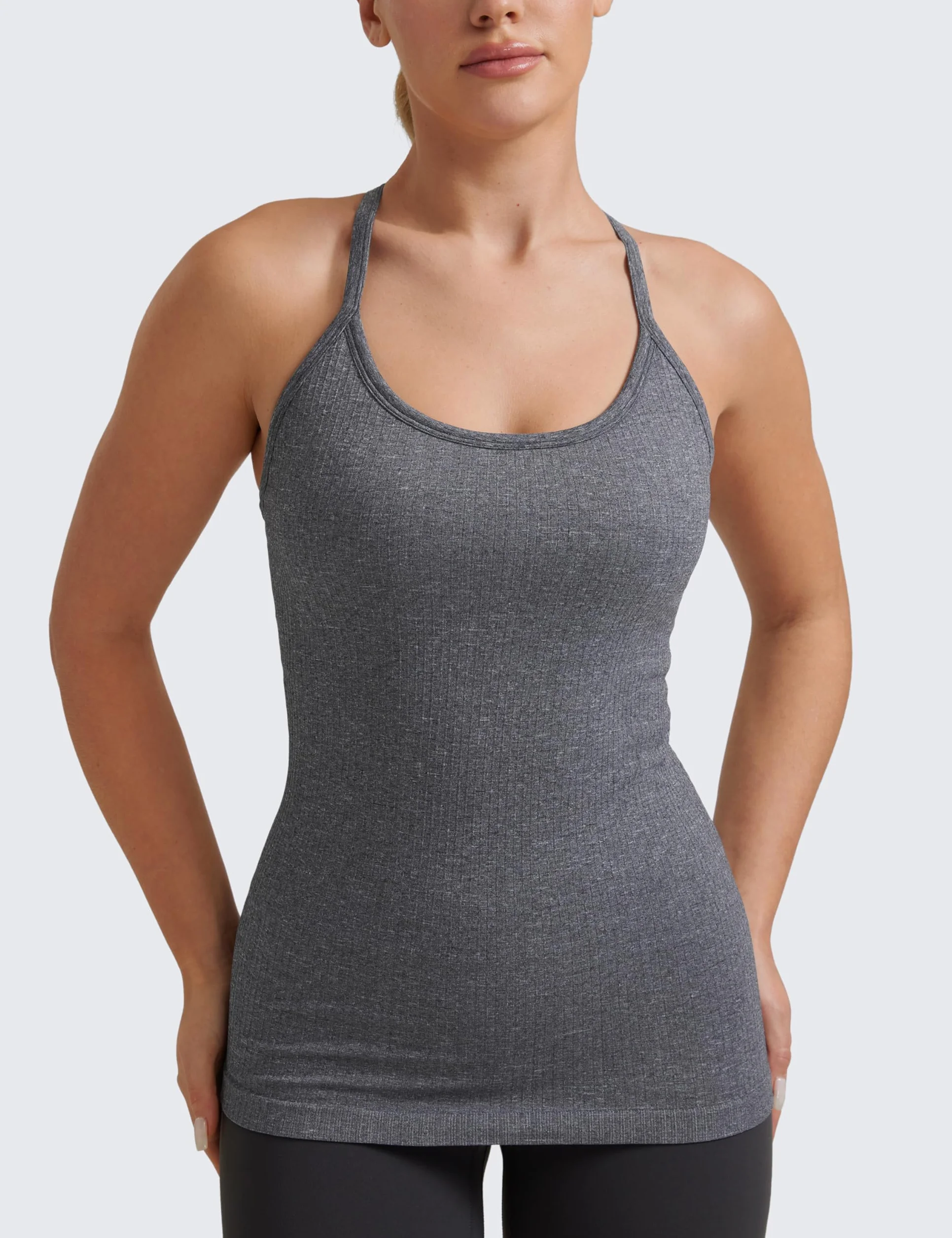 CRZ YOGA Bezszwowe Koszulki Treningowe Dla Kobiet Racerback Athletic Camisole Sportowe Koszulki Z Wbudowanym Biustonoszem