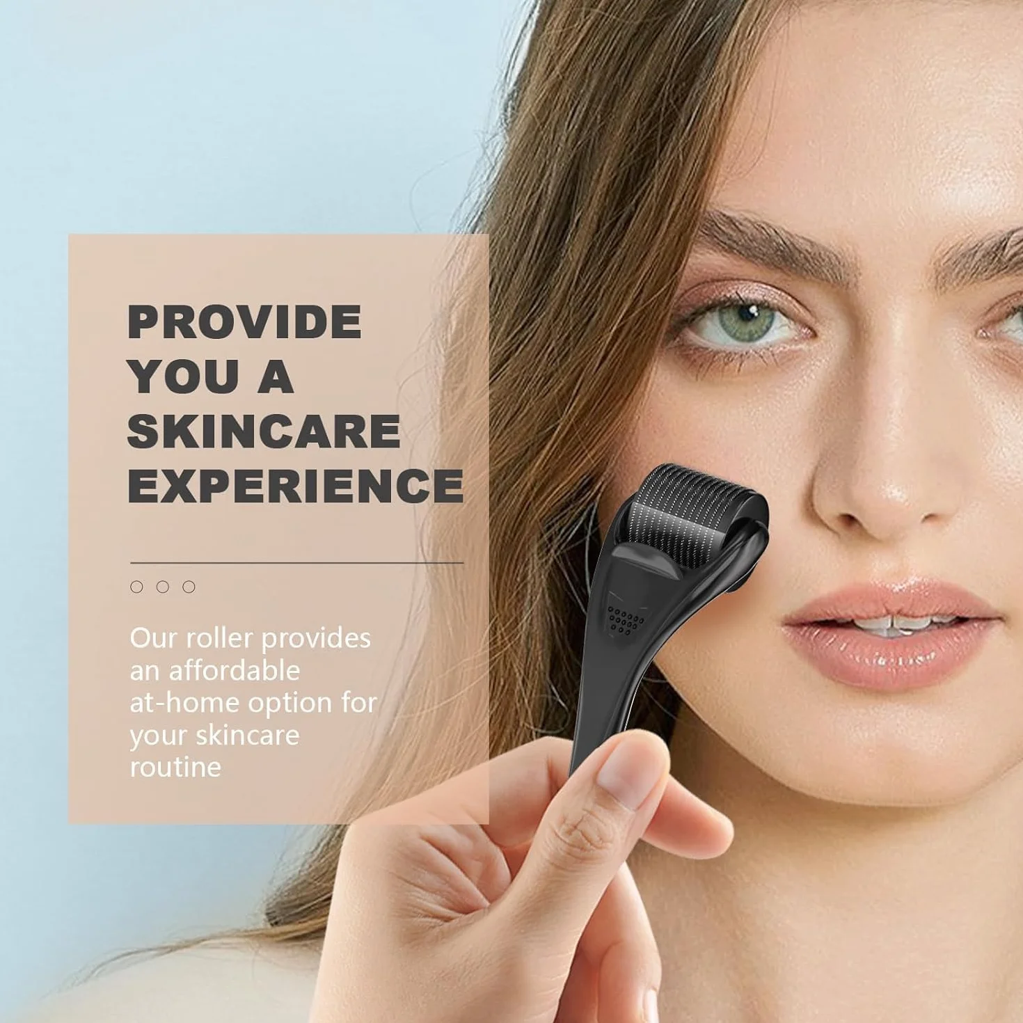 Derma Roller 1,0 mm, 540 tytanowy mikroigłowy wałek do twarzy zmarszczki na twarzy i wypadanie włosów rozstępy wzrost włosów mikroigły profesjonalny zestaw igieł do mikroigły do skóry z etui
