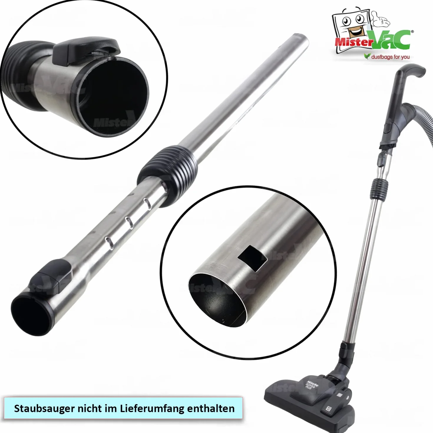 MisterVac | Teleskopowa rura do odkurzacza kompatybilna z Miele Blizzard CX1 Excellence EcoLine SKCP3 HS16