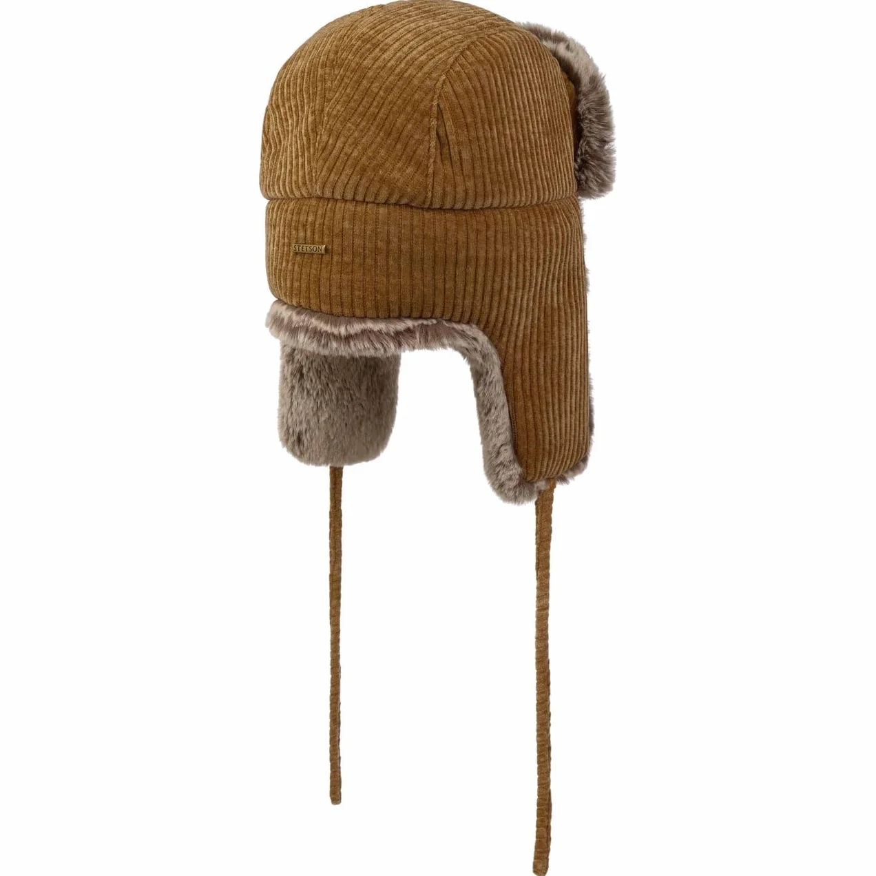 STETSON Seldovia czapka pilotka sztruks ekologiczne futerko Unisex Jesien Zima