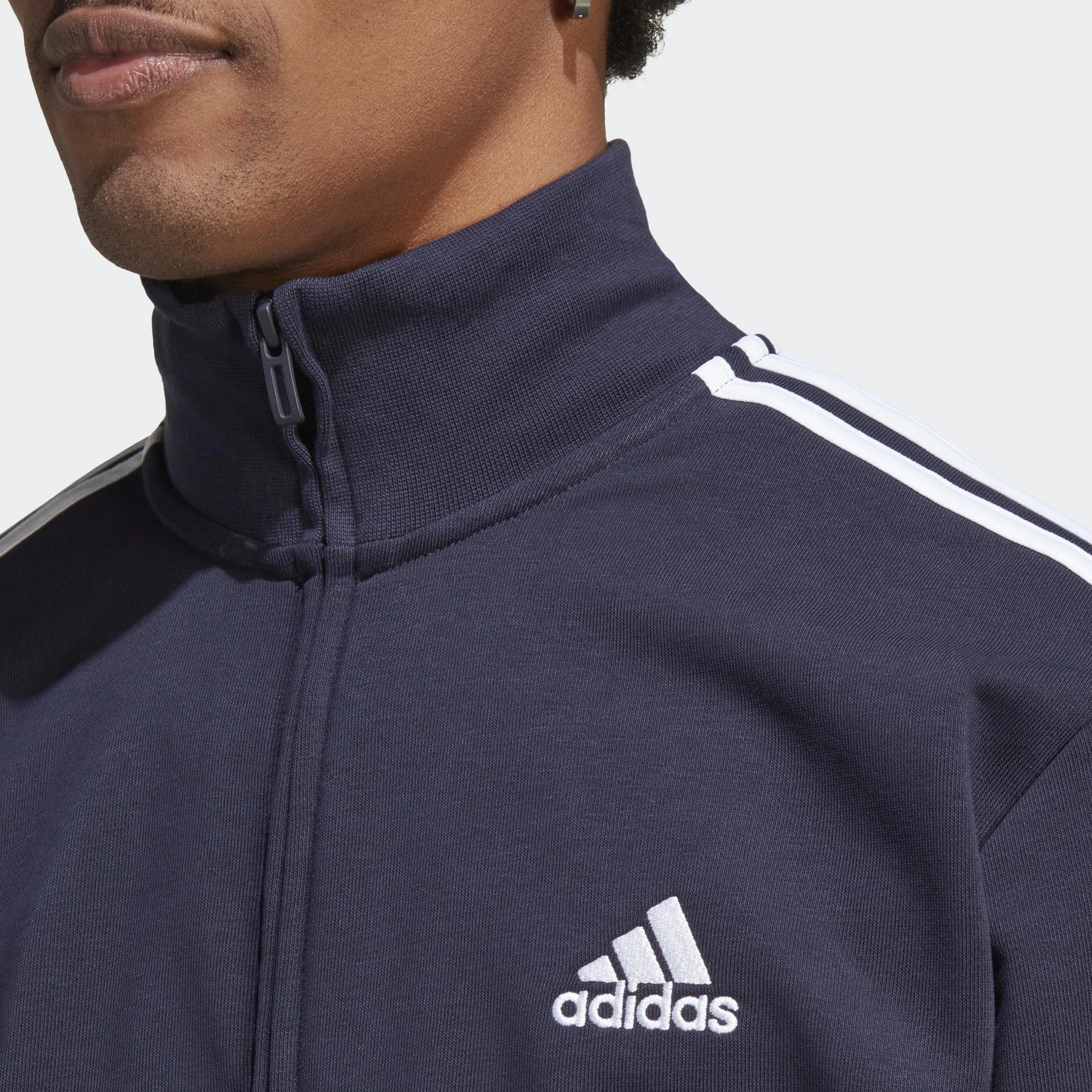 adidas Mężczyźni Basic 3-Stripes French Terry Track Suit, Legend Ink, L