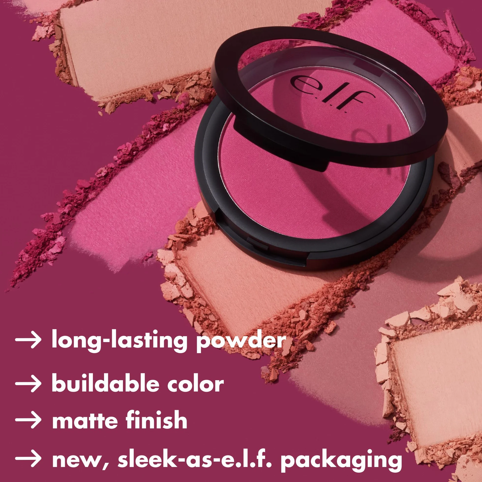 e.l.f. Primer-Infused Blush Always Rosy 10 g długotrwały puder do policzków wegański