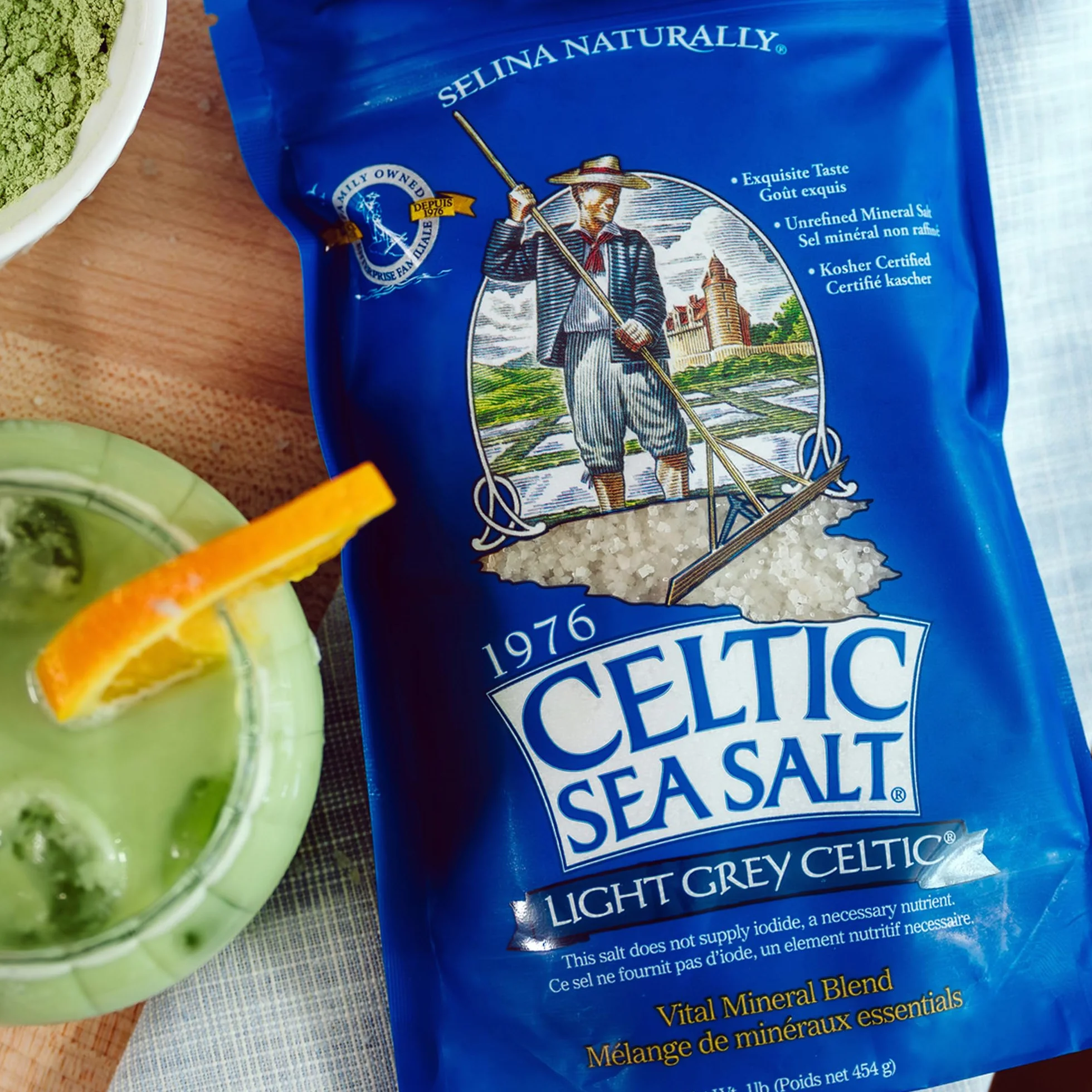 Light Grey Celtic coarse sea salt, 1 lb. bag