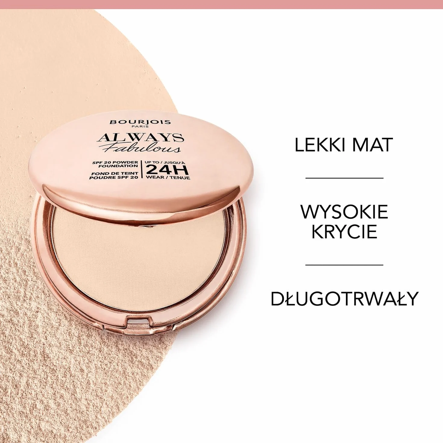 Bourjois Always Fabulous matujący puder z filtrem SPF20 nr 125 Ivory, 7g