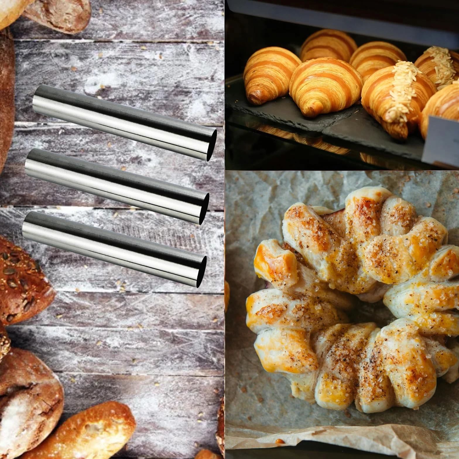 Forma do Cannoli, 20 sztuk ze stali nierdzewnej Rurki do piasty pianki do cannoli Antyspazmatyczna forma do pianki do cannoli, rogalików, rogalików, rogalików z kremem, akcesoria do pieczenia