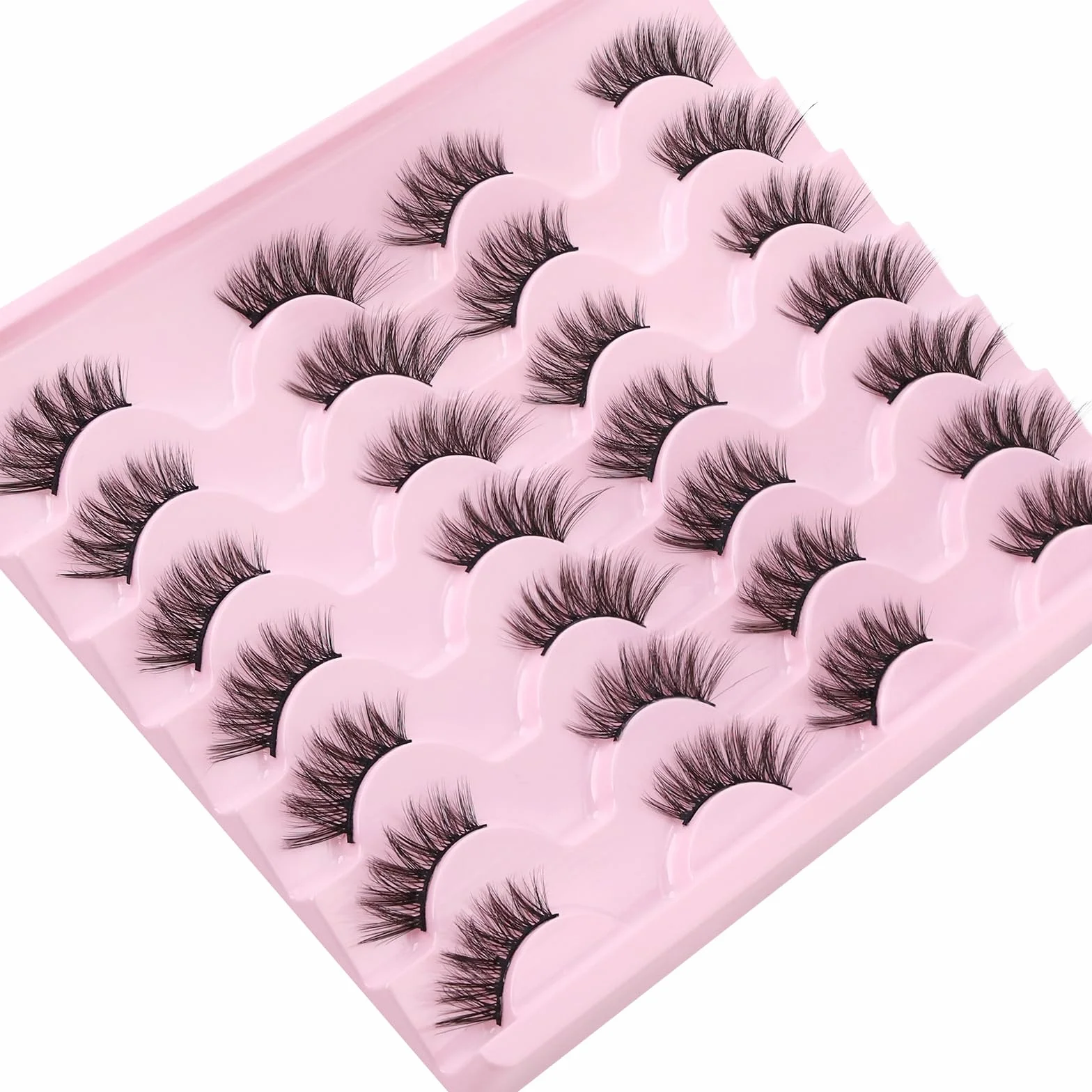 14 Par Rzęsy Połówkowe Naturalnie Wyglądające - Narożne, 3/4, Wielowarstwowe 3D Wispy, Haf Natural Lashes False Eyelashes (W30)