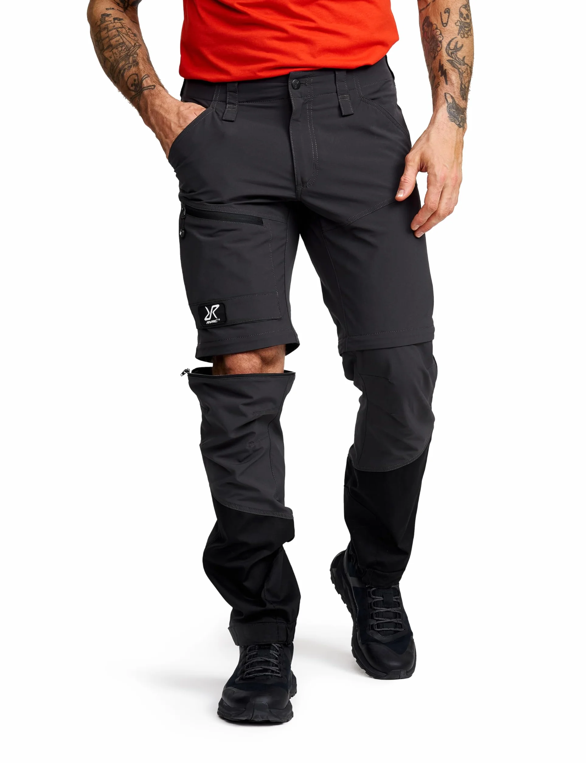 RevolutionRace Range Pro Stretch T Zip-Off Pants Męskie, Spodnie turystyczne do aktywności na świeżym powietrzu