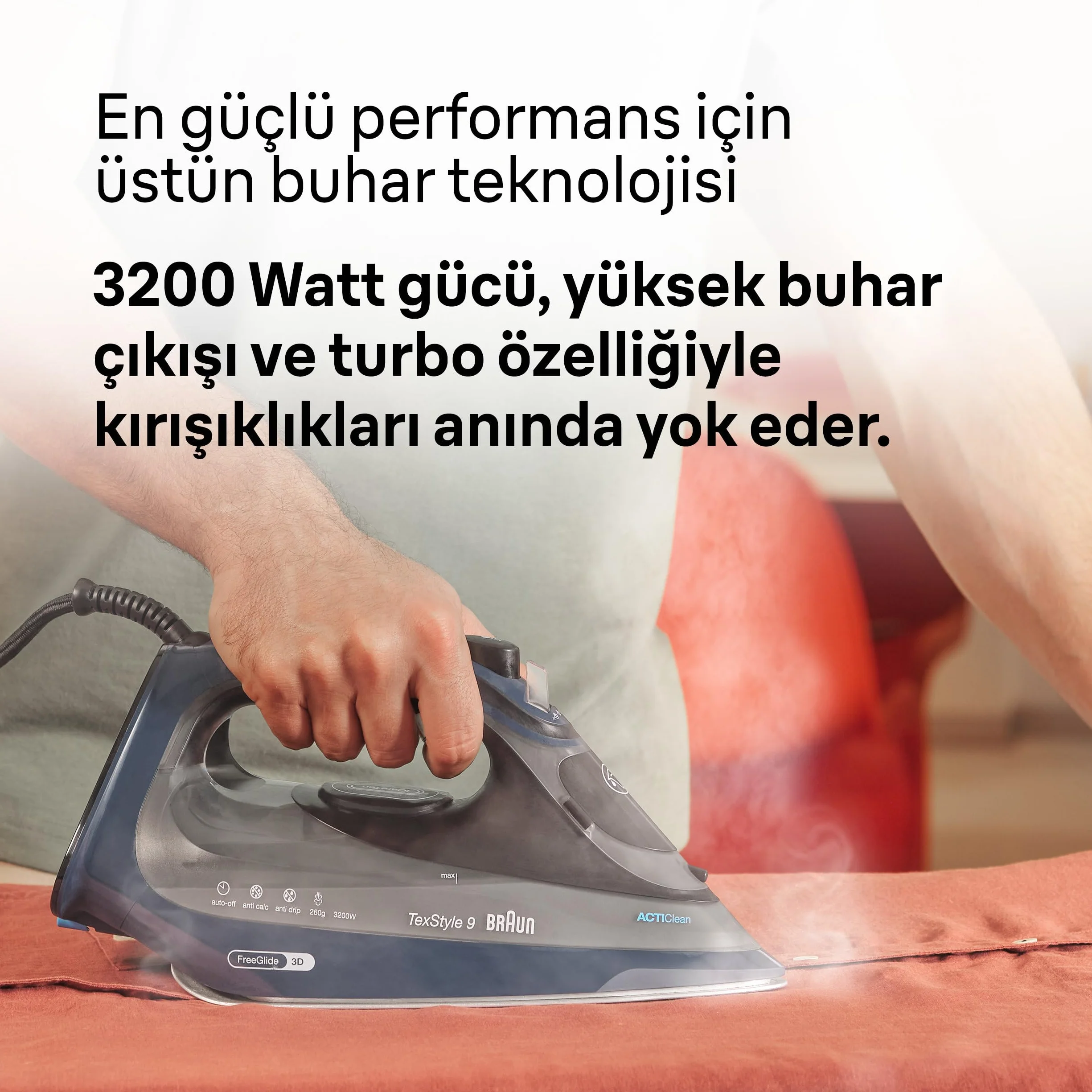Braun Texstyle 9 Żelazko, Ciemnoniebieski/Czarny, 3200 W