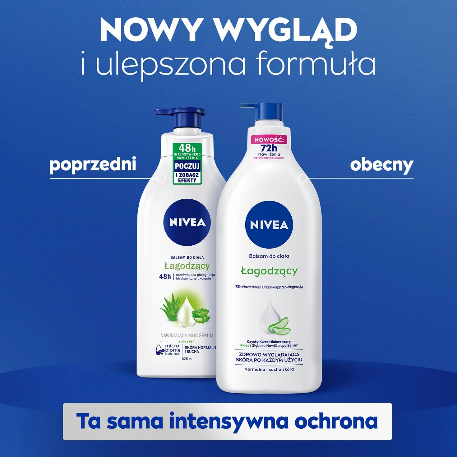 NIVEA 5w1 Complete Care Łagodzący balsam do ciała z aloesem, z pompką 625 ml