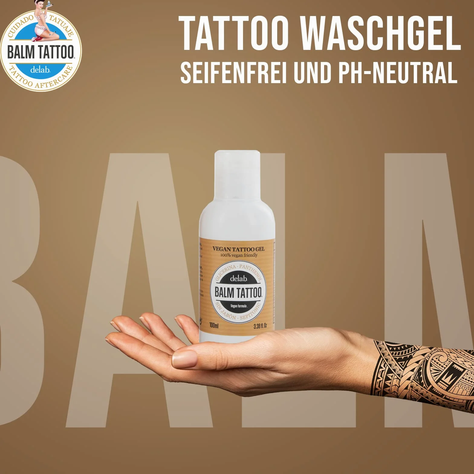 BALM TATTOO Vegan Pack Tattoo Cream Cleansing Gel Aftercare Skin Moisturiser 30 g 100 ml