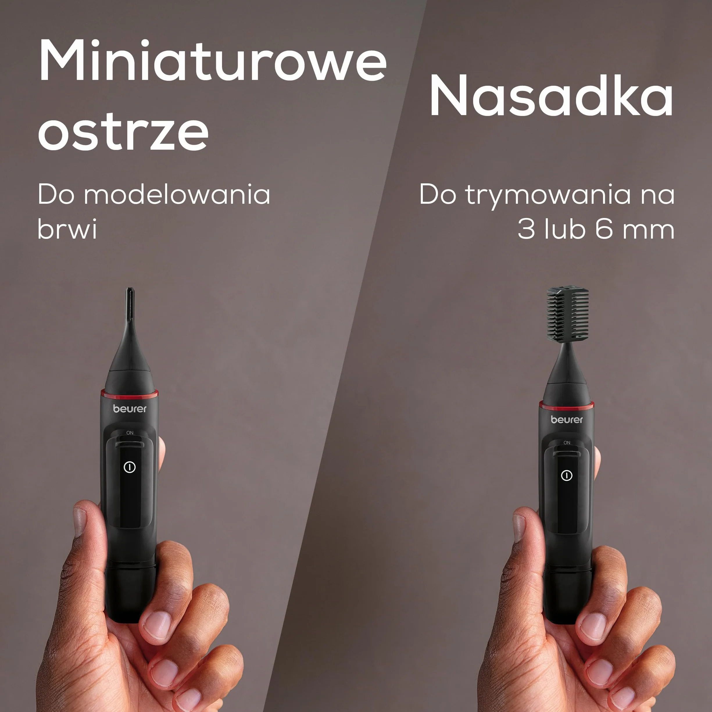 Beurer MN3X trymer precyzyjny, maszynka do strzyżenia włosów, 3 końcówki, wodoszczelny