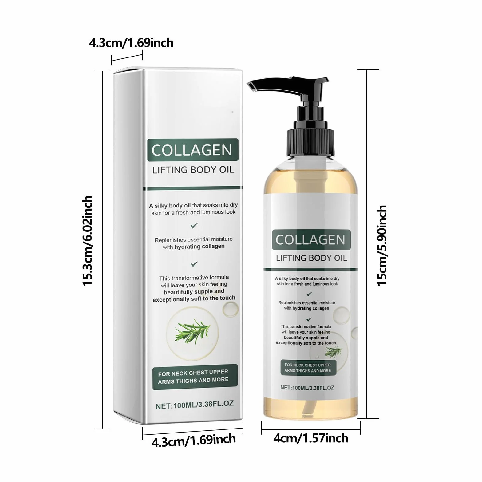 Kolagen Lifting Body Oil – olejek do ciała ujędrniający z ekstraktem z liści rozmarynu 100 ml