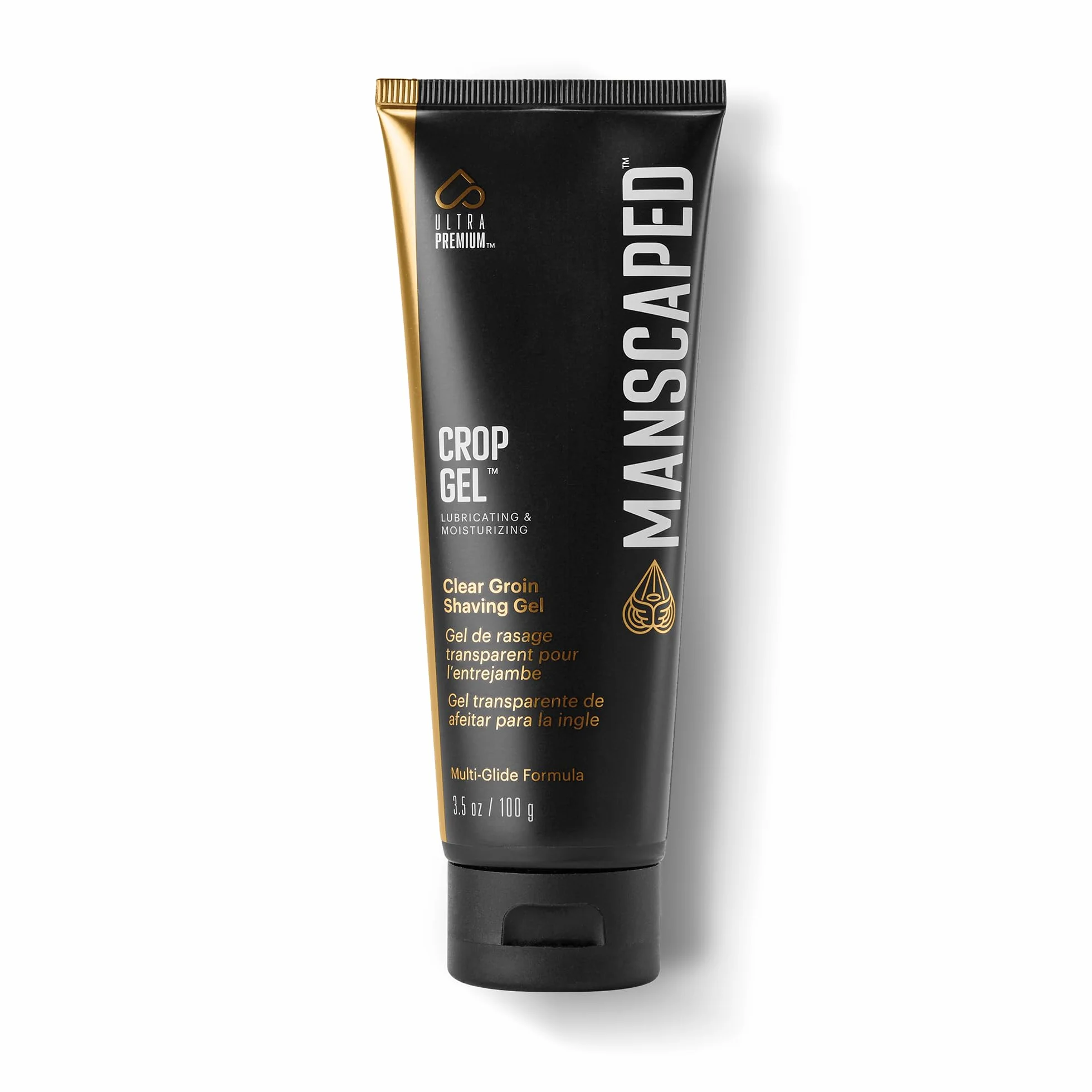MANSCAPED® Crop Gel® Clear Żel do golenia pachwiny, nawilżająca i nawilżająca formuła Multi-Glide Zaprojektowana do przycinania poniżej talii, wegańska i bez parabenów (3,5 uncji)