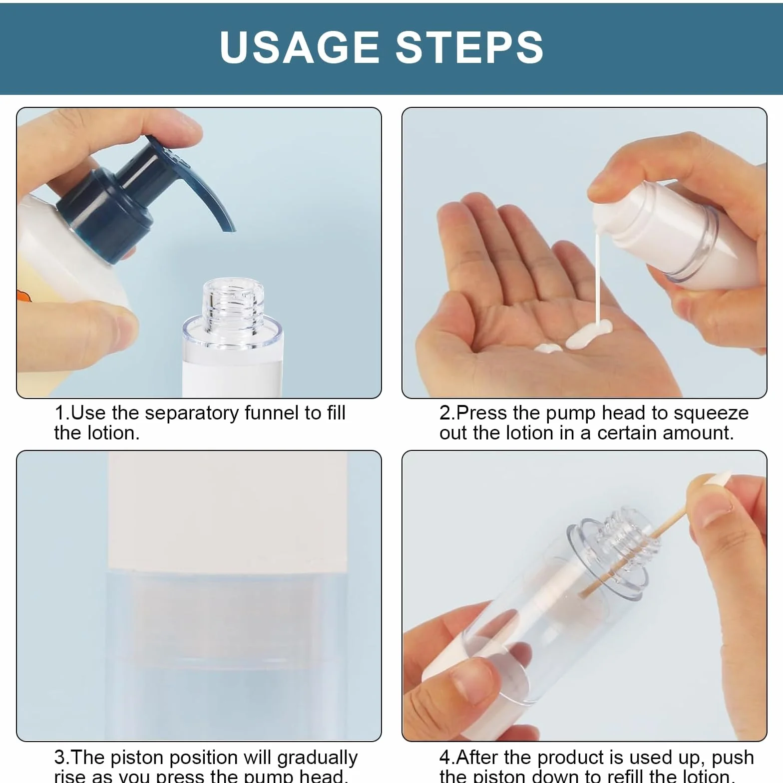 9 szt. Pompa bezpowietrzna 5 ml, 10 ml, 15 ml, bezpowietrzna pompa do przechowywania butelek z kremem, pompa próżniowa podróżna, dozownik kosmetyków do napełniania, do balsamu, szamponu w