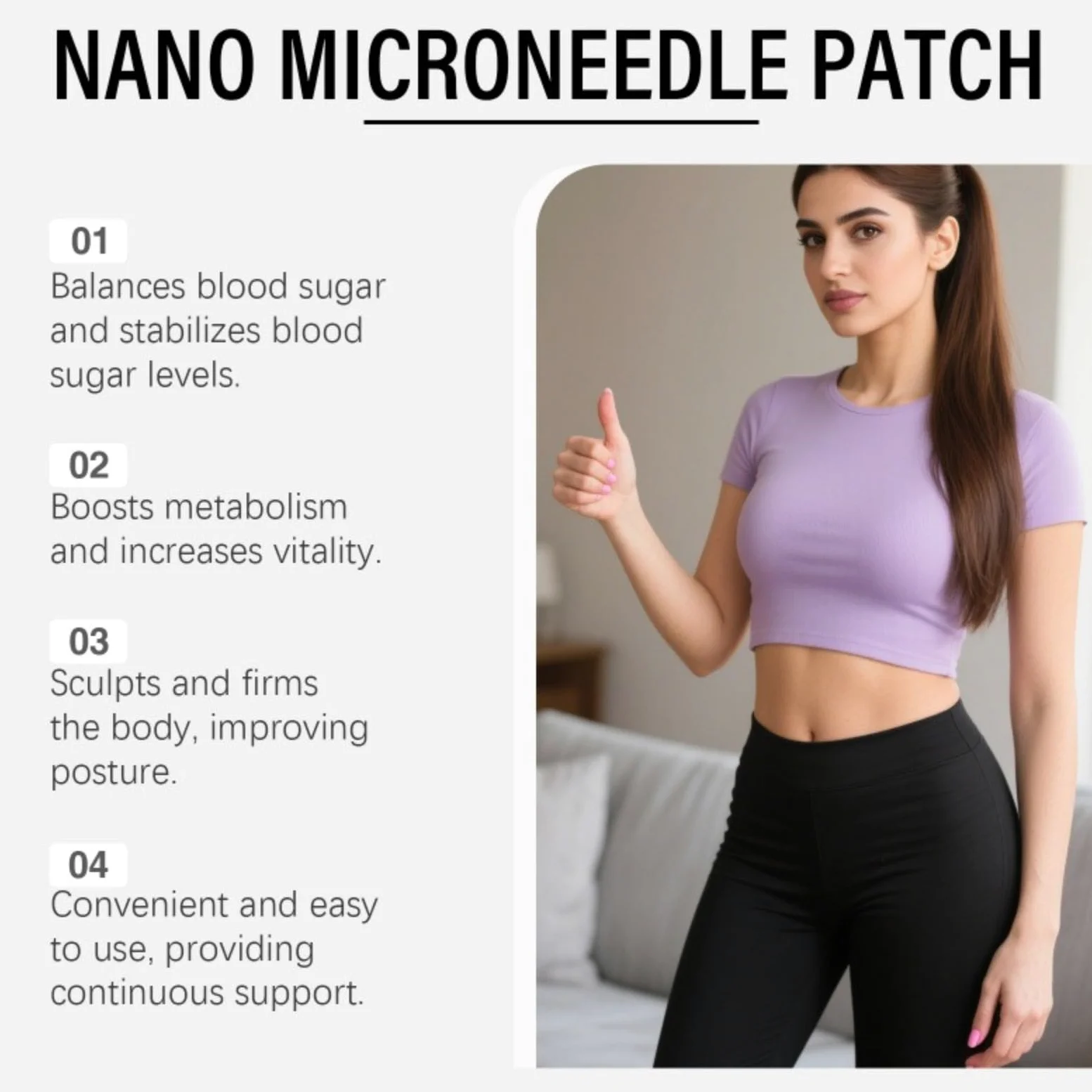 Plaster Moringa x Berberine 10 w 1, Nano Microneedle Odchudzająca naszywka, naturalne składniki, łatwa w aplikacji, niewidoczna pod ubraniem, idealna dla mężczyzn i kobiet