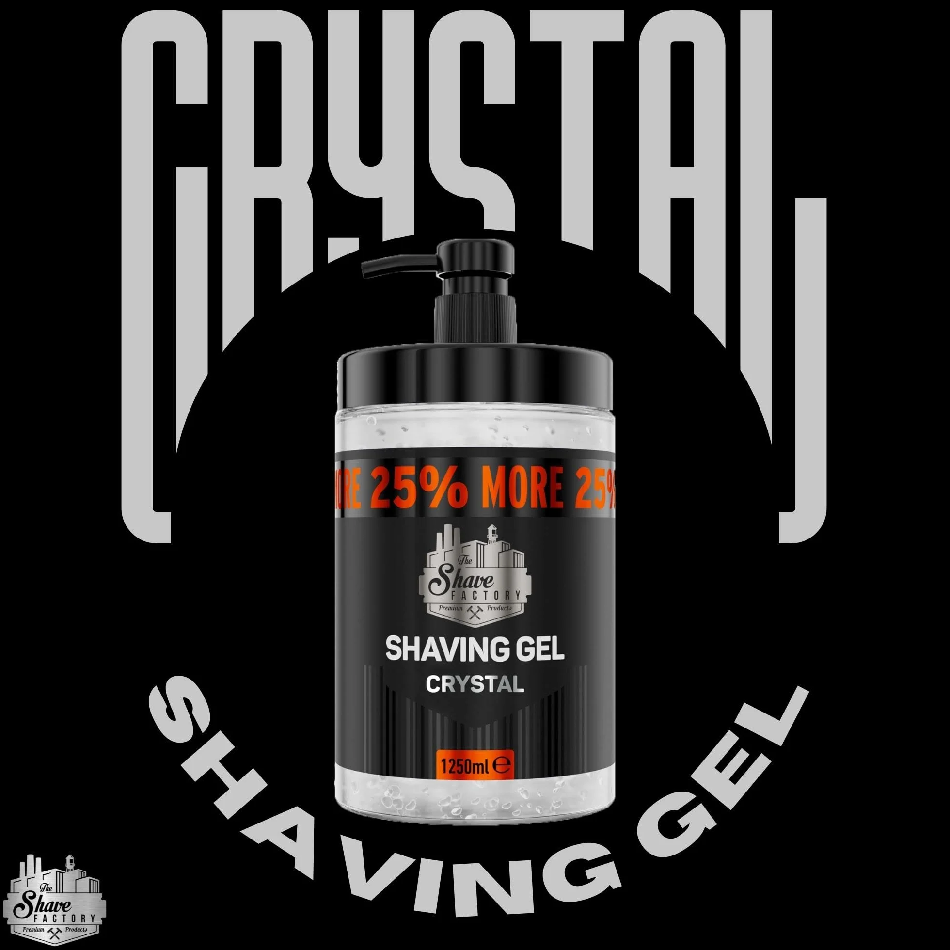 The Shave Factory żel do golenia | nie podrażniający | precyzyjne golenie twarzy i ciała | dla mężczyzn | nawilżający | 1250 ml (Crystal)