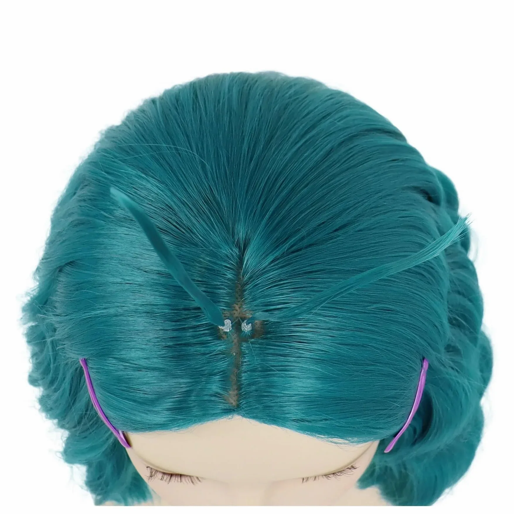 1 szt. Cyjanowe peruki Peruka krótka Cosplay Kostium z włosów syntetycznych dla kobiet Wewnątrz Anime Out Movie Party Drag Queen(Disgust Wig)