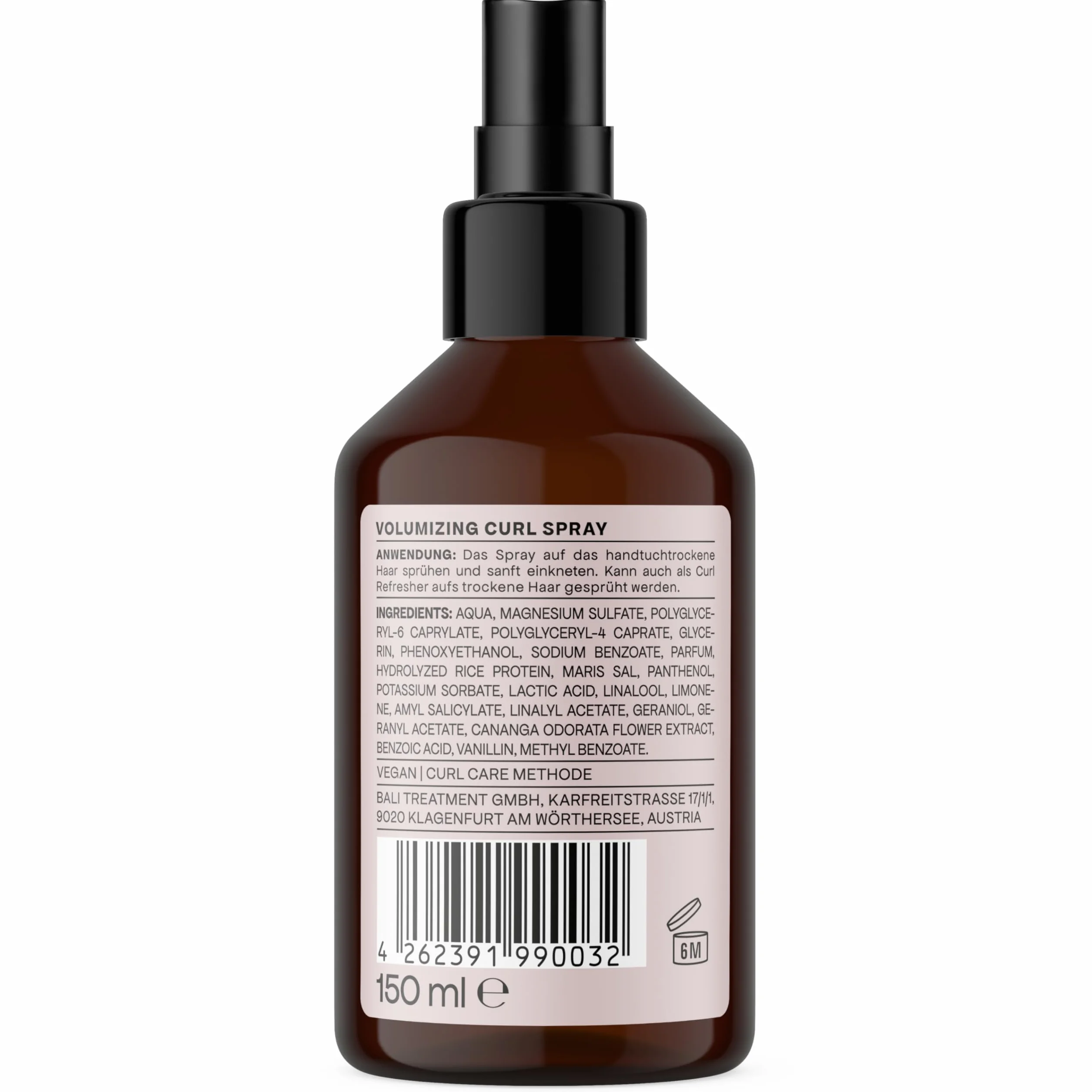 BALI CURLS Volumizing Curl Spray – spray do loków z białkiem ryżowym i ylang-ylang – wegański spray odświeżający dla objętości i połysku – zgodny z Curly Metod, pielęgnacja loków naturalnych – 150 ml
