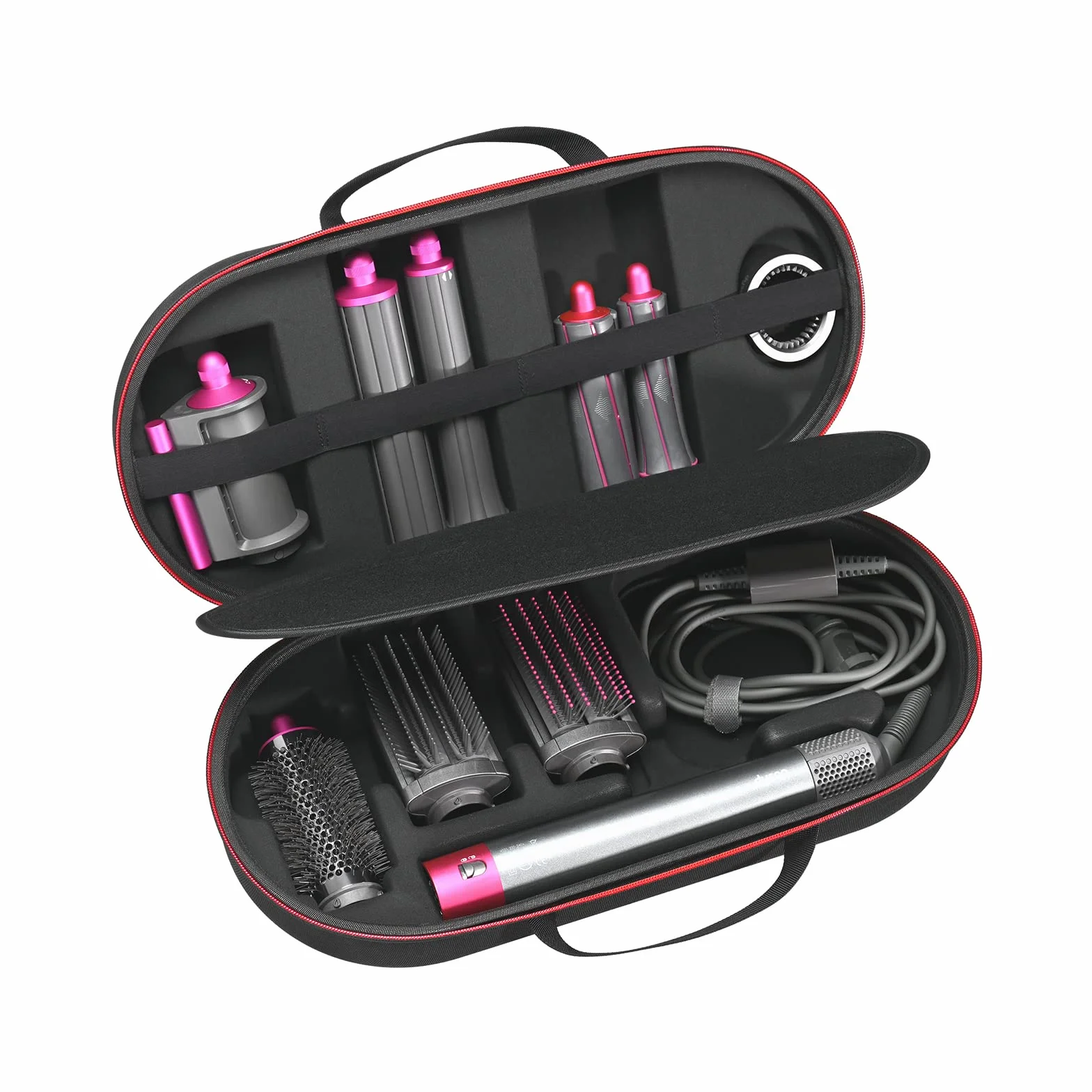 RLSOCO Twarde etui do Dyson Airwrap Complete Long/Complete Styler HS05 HS01 - Pasuje do 4 szt. długich beczek lub krótkich beczek - czarne (tylko etui, stylizator do włosów nie jest dołączony),