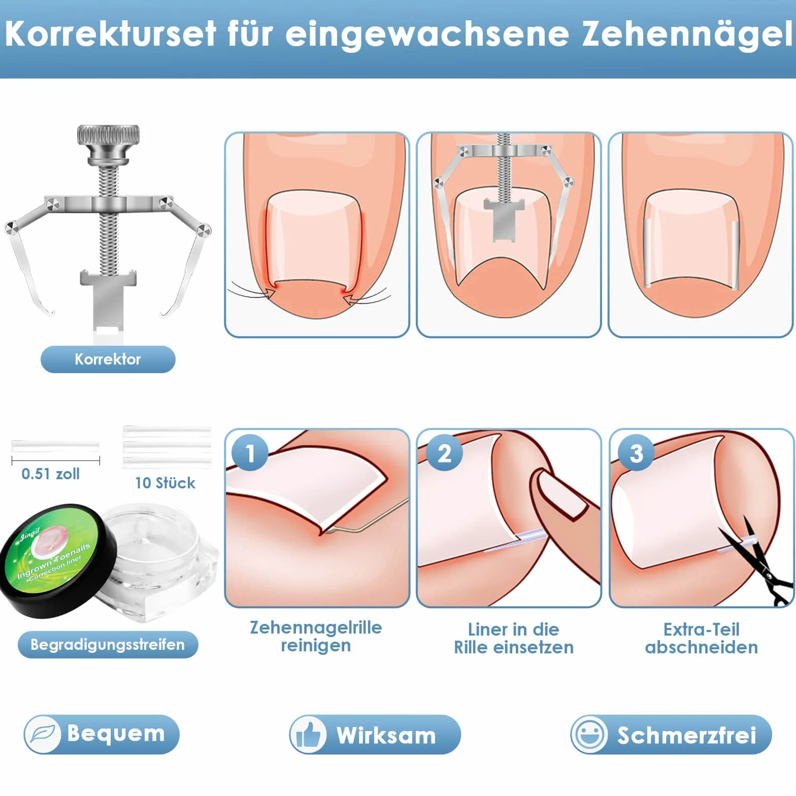 Modacraft zestaw 7 sztuk profesjonalnych cążek do paznokci stóp, superostre, wysokiej jakości stal nierdzewna, zestaw do pedicure, do grubych wrastających paznokci, sprawdzi się w przypadku grzybicy paznokci