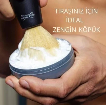 Wilkinson Sword 7000235V Pędel do Golenia dla Mężczyzn, 36 x 45 x 151 mm, Czarny/Beżowy