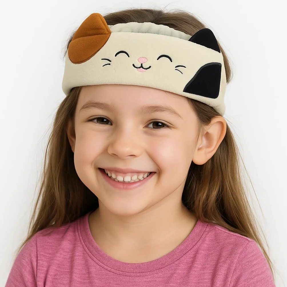Squishmallows Cam the Cat pluszowa opaska na głowę – super miękka i wygodna ozdoba do włosów dla dzieci i dorosłych