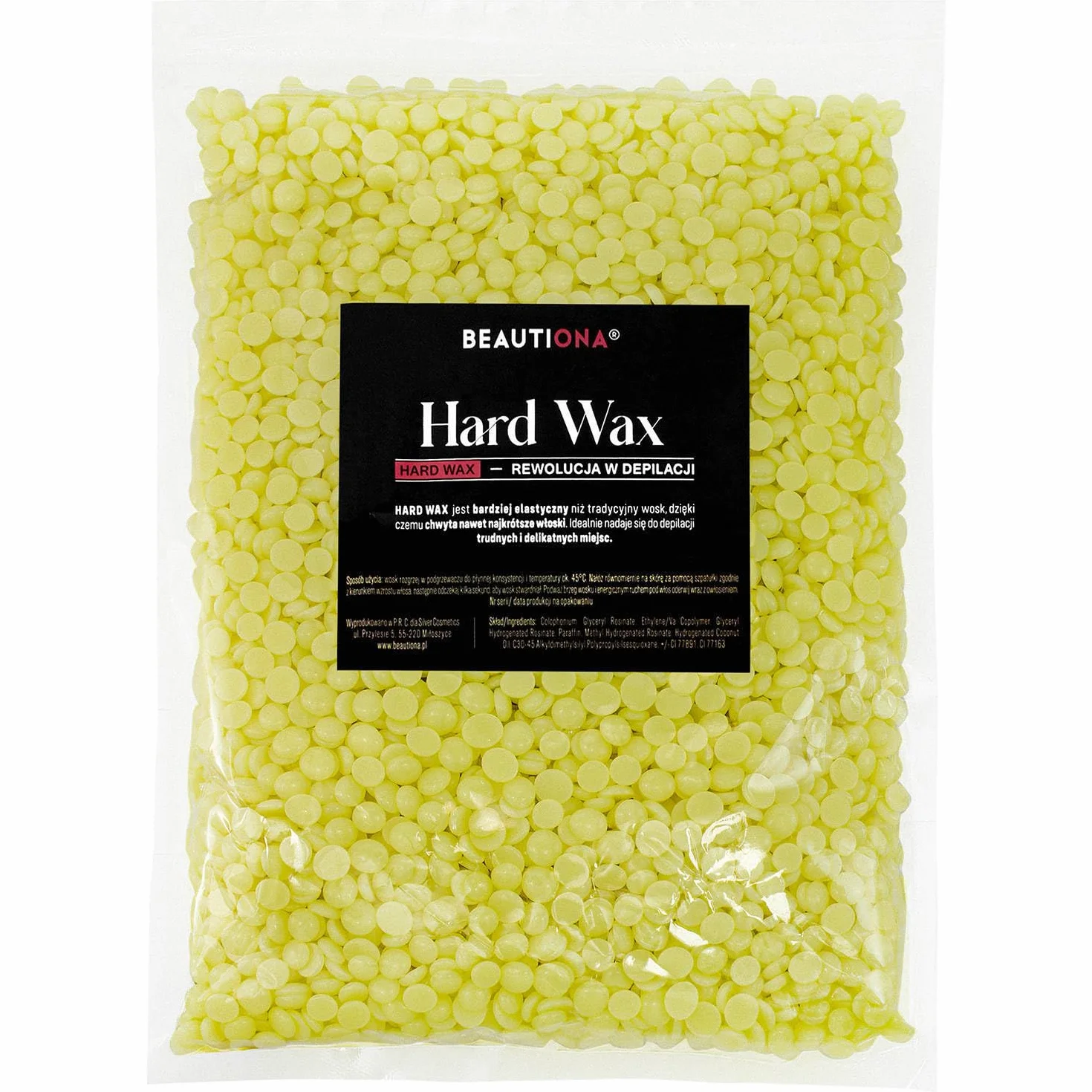 Naturalny wosk twardy w kroplach do depilacji, depilacja bez pasków na twarz, brwi, ramiona, nogi, strefę bikini, depilacja dla wszystkich typów skóry (1 000 g, wosk miodowy)