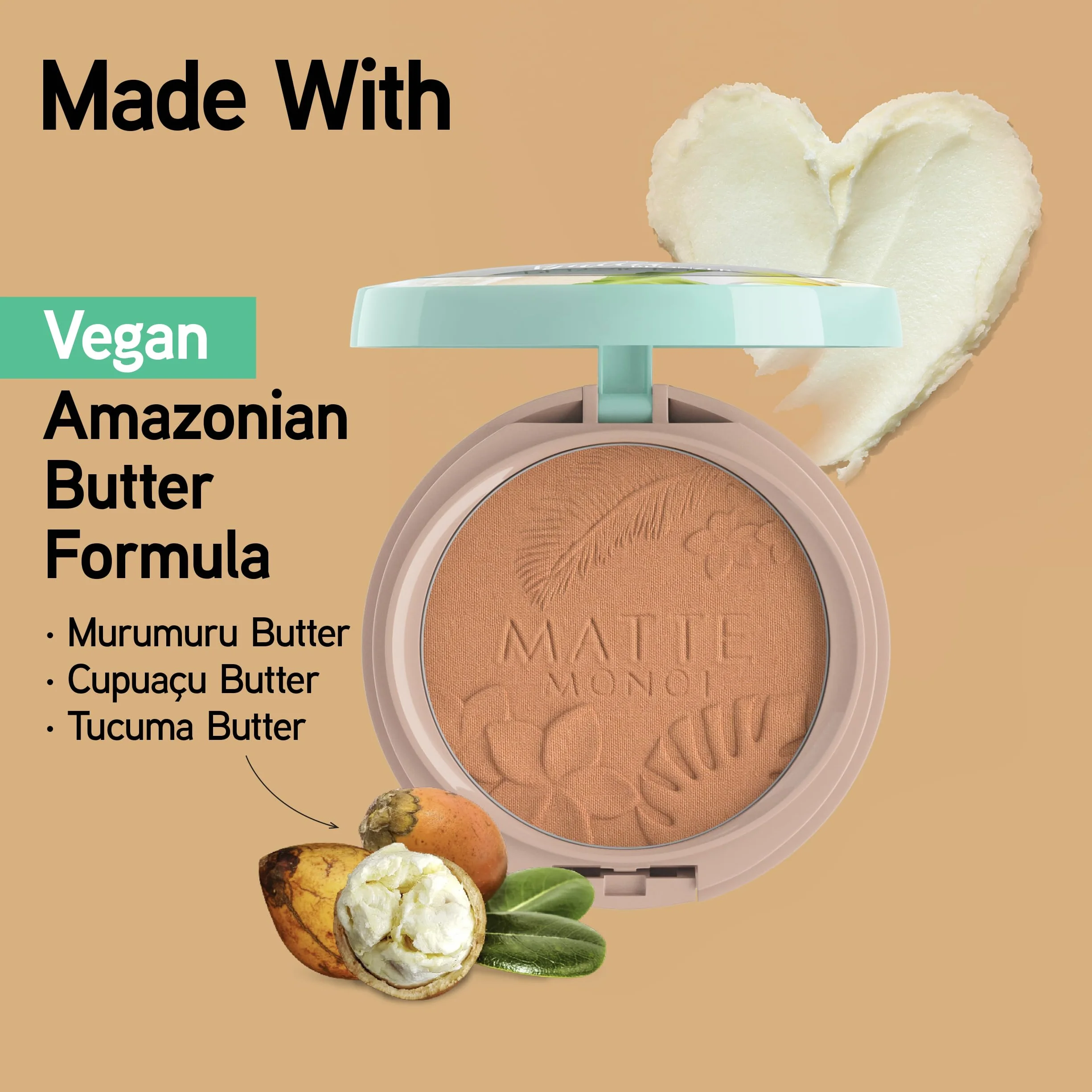 Physicians Formula Matte Monoi Butter Bronzer, Powdersoft Texture, Monoi i Murumuru, Długotrwały, Wodoodporny Matowy Odcień