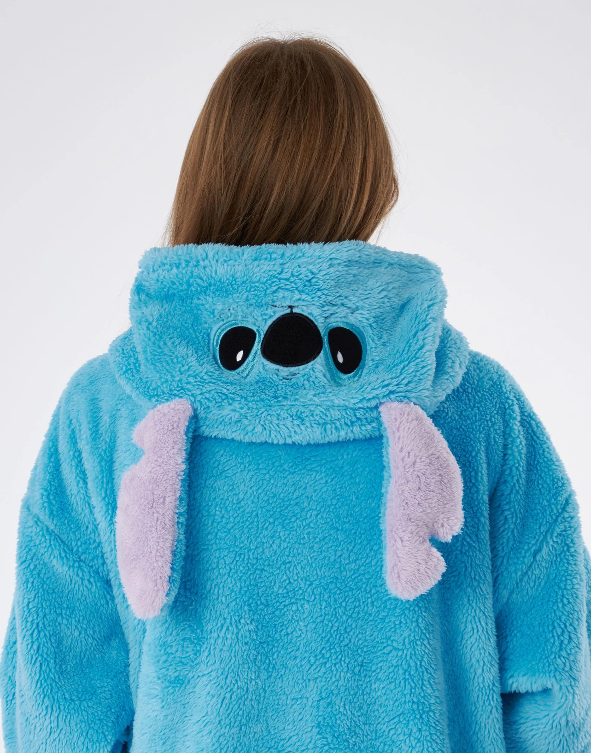 Disney Lilo & Stitch Przenośny koc Dziewczyny w kolorze niebieskim | Bluza z kapturem dla dzieci | Ciężki sweter z ciepłą i przytulną odzież domową | Prezent na towary z filmu animowanego