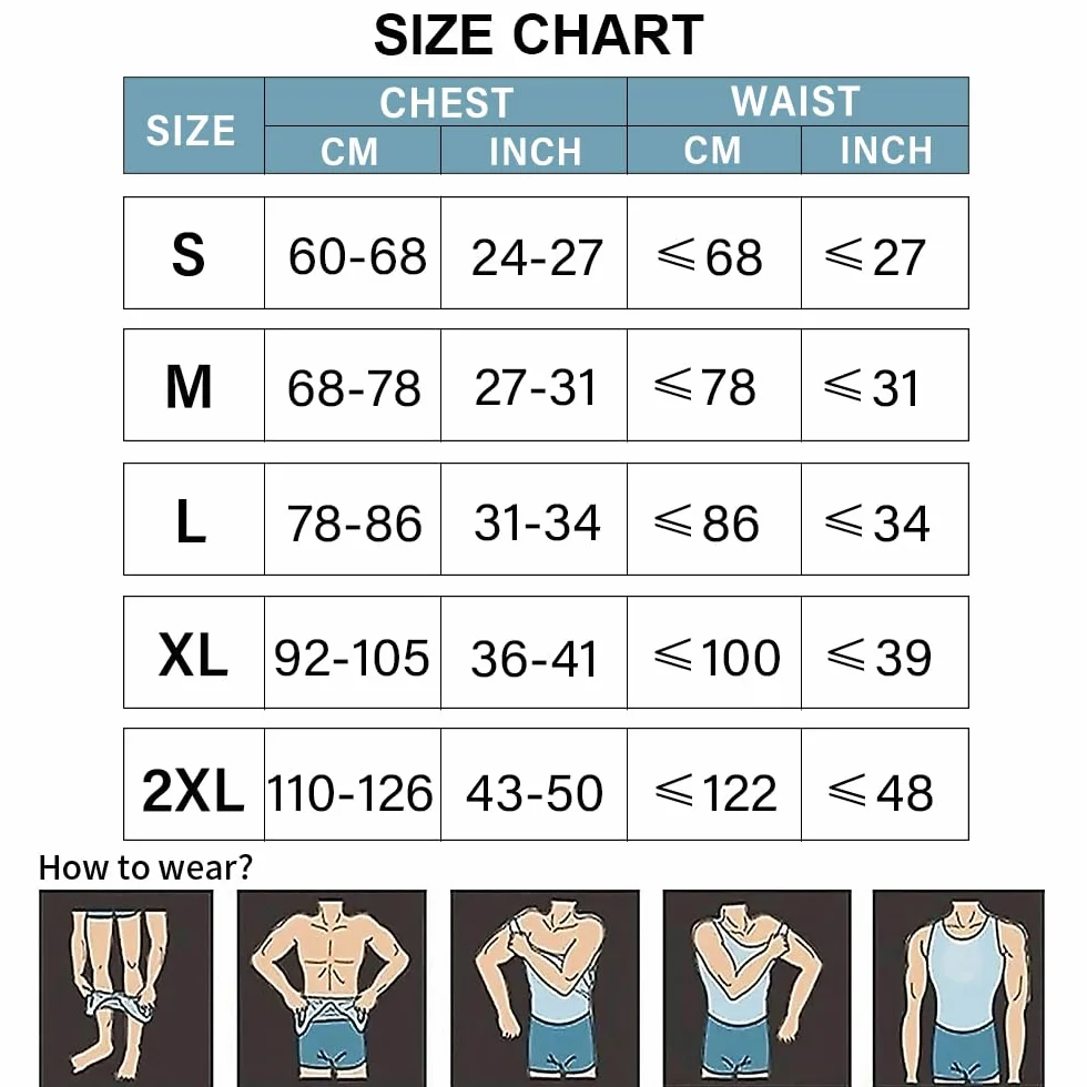 HANERDUN Tank Top Ginekomastia Kompresja Ukrywanie Piersi Mężczyźni Bielizna modelująca Moobs Spłaszcza Cały Brzuch Wyszczula talię i Maska Krzywe