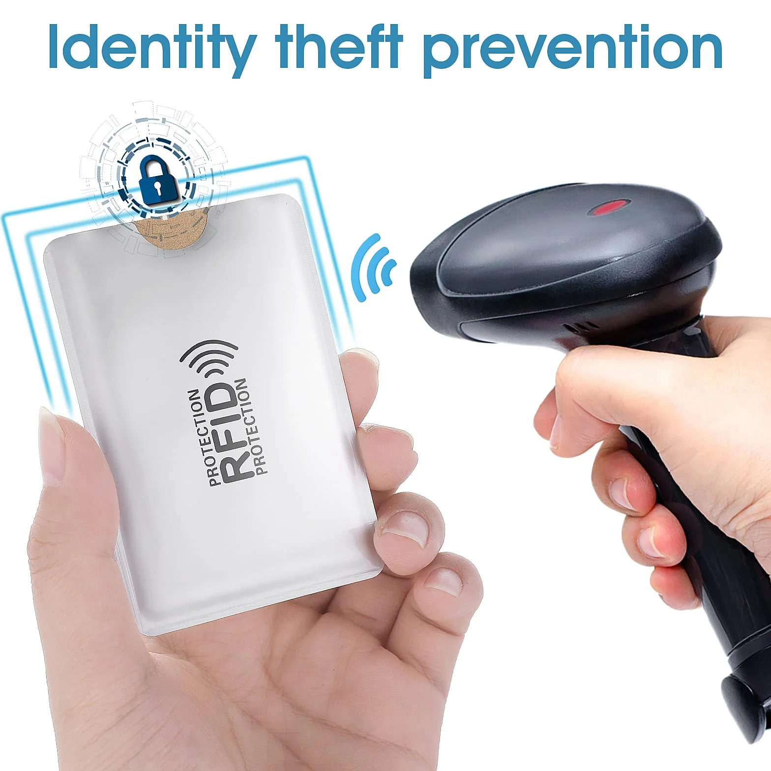 Molain Rękawy blokujące RFID, etui na karty kredytowe, dla kobiet i mężczyzn, 24 szt., Czarny, biały, 3.6 x 2.5 inch/9.1 x 6.3 cm