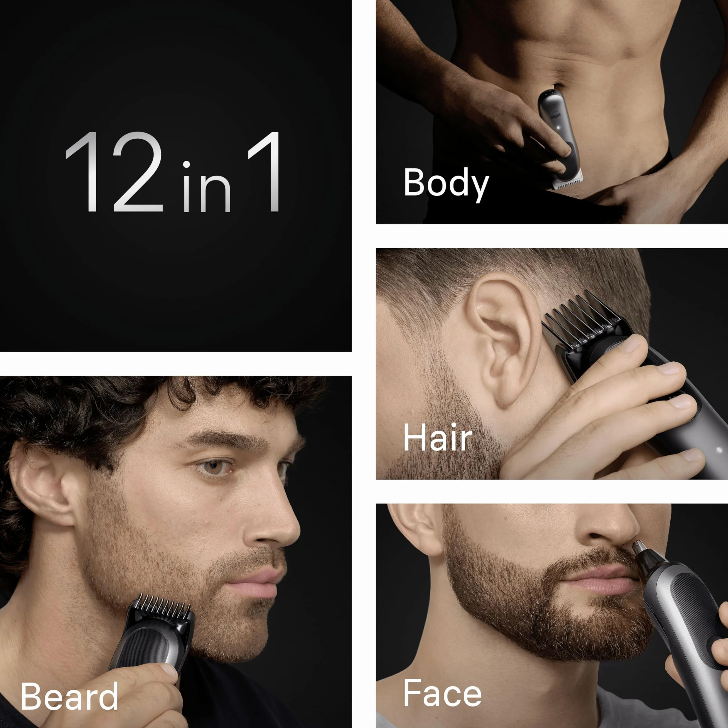 Braun Series 7 All-in-One 12w1 zestaw groomingowy, ProBlade, trymer do nosa, AutoSense, golarka elektryczna, trymer do brody, maszynka do włosów, akumulator 120 min
