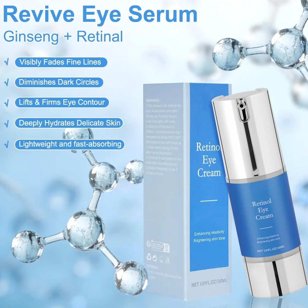 Aomig Retinol Krem pod oczy, 30 ml Krem przeciwzmarszczkowy i starzejący się do oczu z Bakuchiolem, Redukuje zmarszczki i drobne zmarszczki, zmniejsza obrzęki i cienie pod oczami, nawilżający