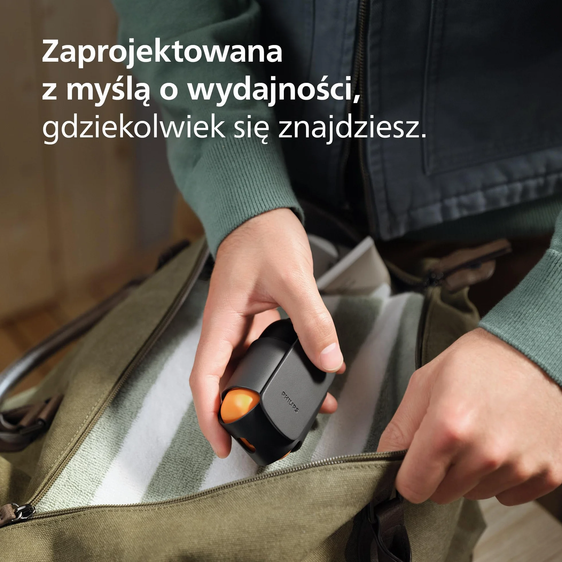 Philips Shaver 500 — kompaktowa golarka elektryczna, system Lift & Cut, ostrza SteelPrecision, głowice 3D Floating, golenie mokro i sucho, etui podróżne, blokada podróżna, magnetyczna nasadka, S595/05