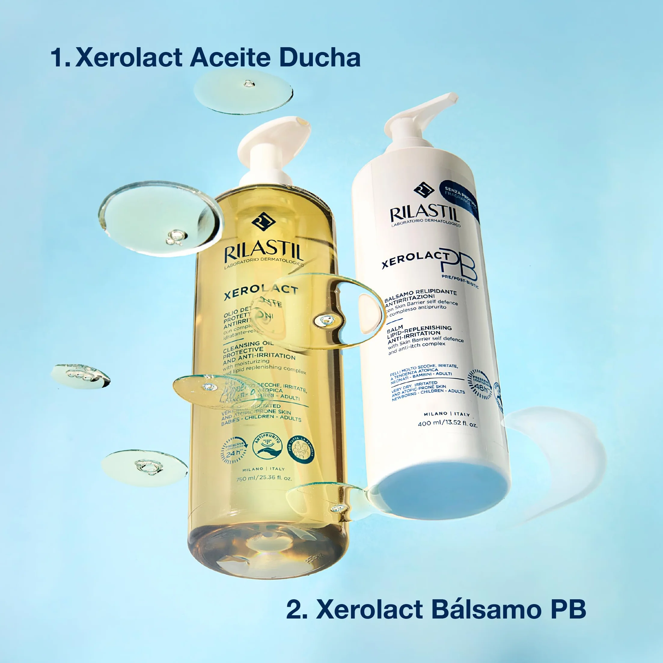 Rilastil Xerolact ochronny olejek oczyszczający do twarzy i ciała przeciw podrażnieniom, 1000 ml