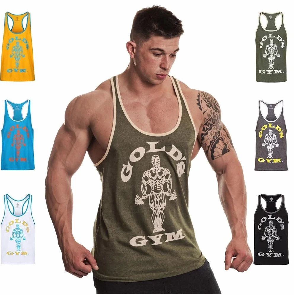 Gold's Gym GGVST004 męska kamizelka treningowa sportowa fitness bez rękawów Muscle Joe Contrast Stringer Vest