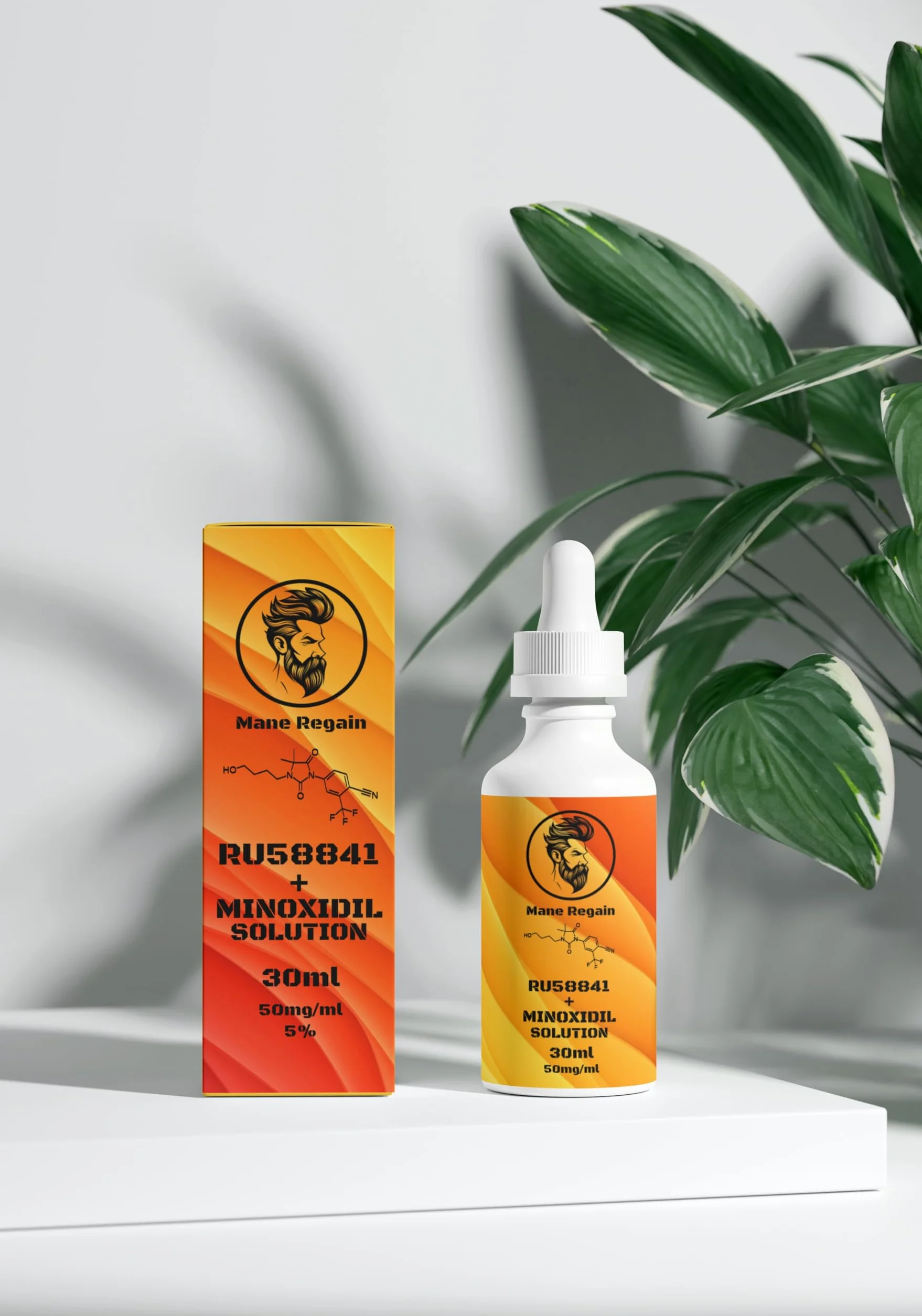 RU58841 i Minoxidil 5% roztwór (50 mg/ml) - DHT Bloker - Zaawansowane leczenie przeciw wypadaniu włosów - Antyandrogenny tonik do włosów - Wspomaga odrastanie włosów i