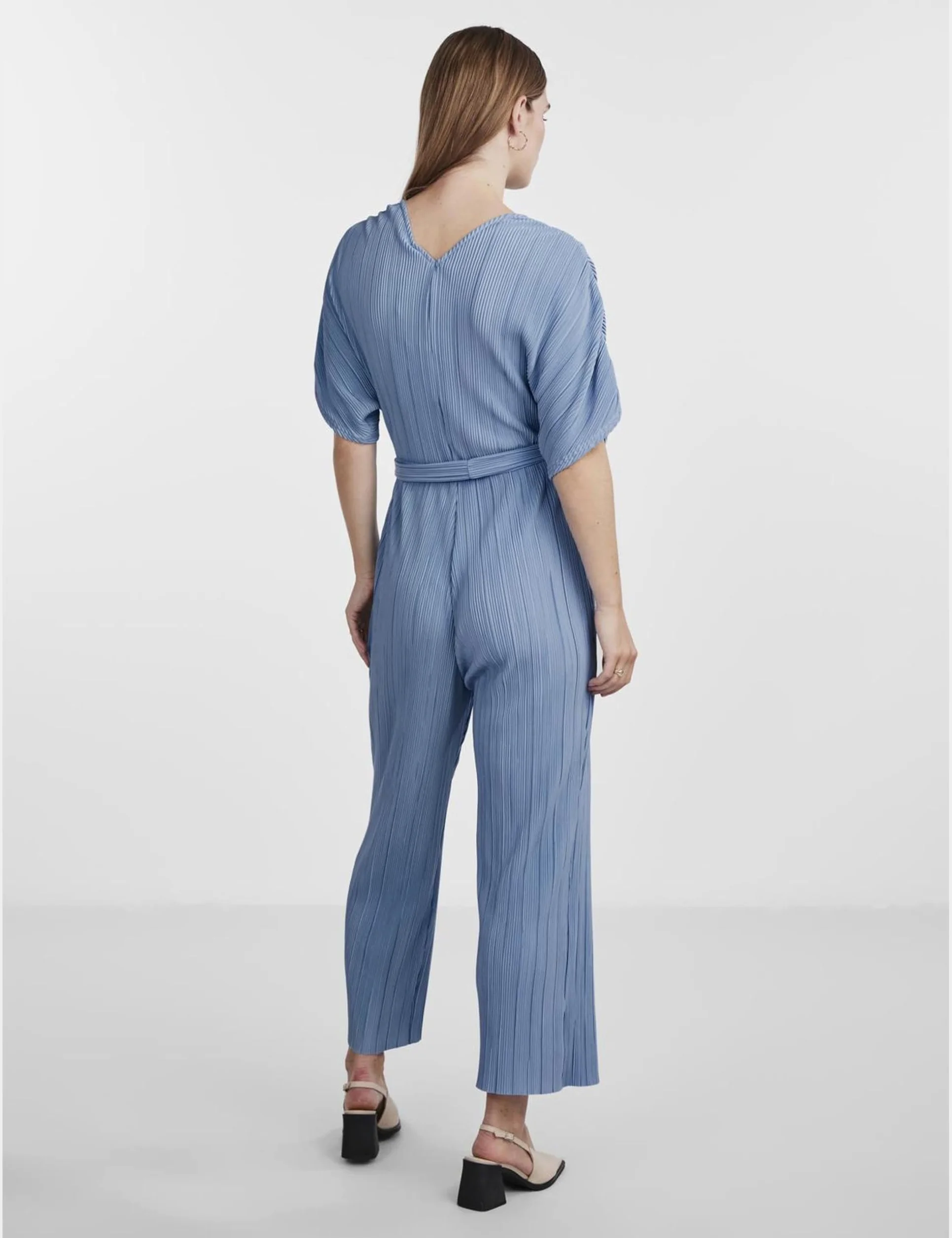 YAS Yasolinda Ss Ankle Jumpsuit S. Noos, Ashleigh Blue, 36