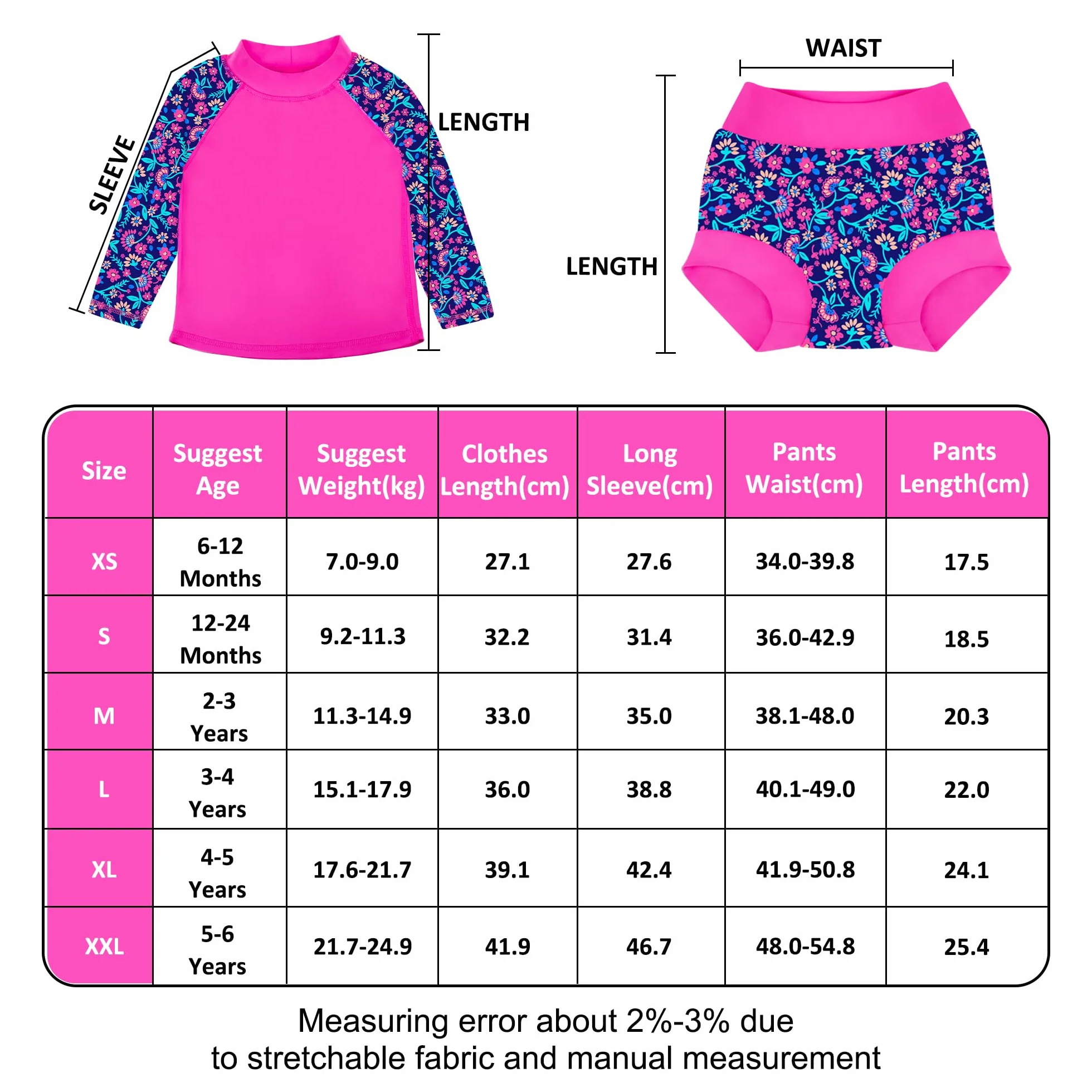 BIG ELEPHANT Rashguard zestaw 2 pieluszek do pływania dla niemowląt, kostium kąpielowy z długim rękawem, UPF 50+, ochrona przed promieniowaniem UV