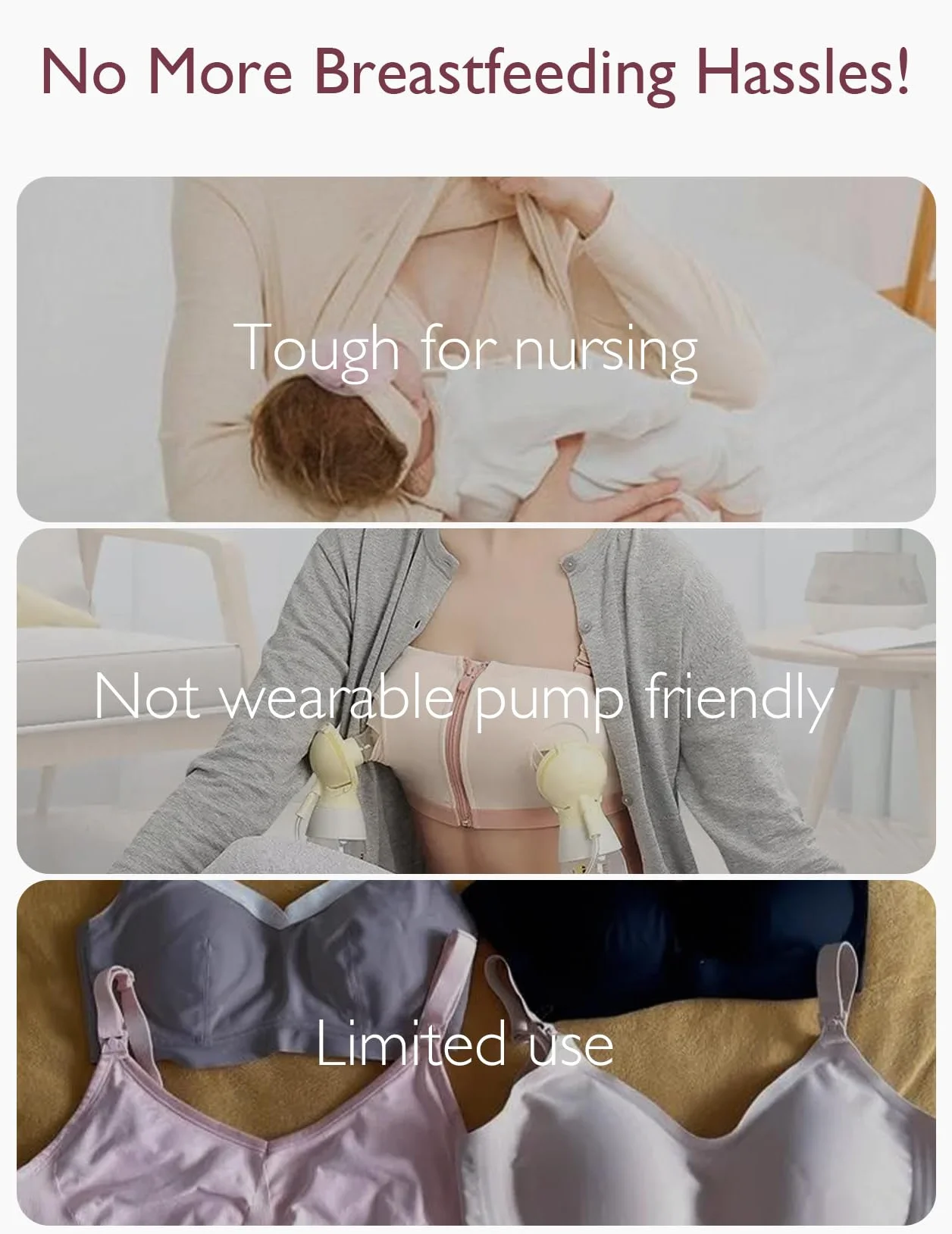 momcozy CozyFitClasp bezszwowy biustonosz do karmienia 4 w 1, do pompowania bez użycia rąk, biustonosz z pompką do mleka