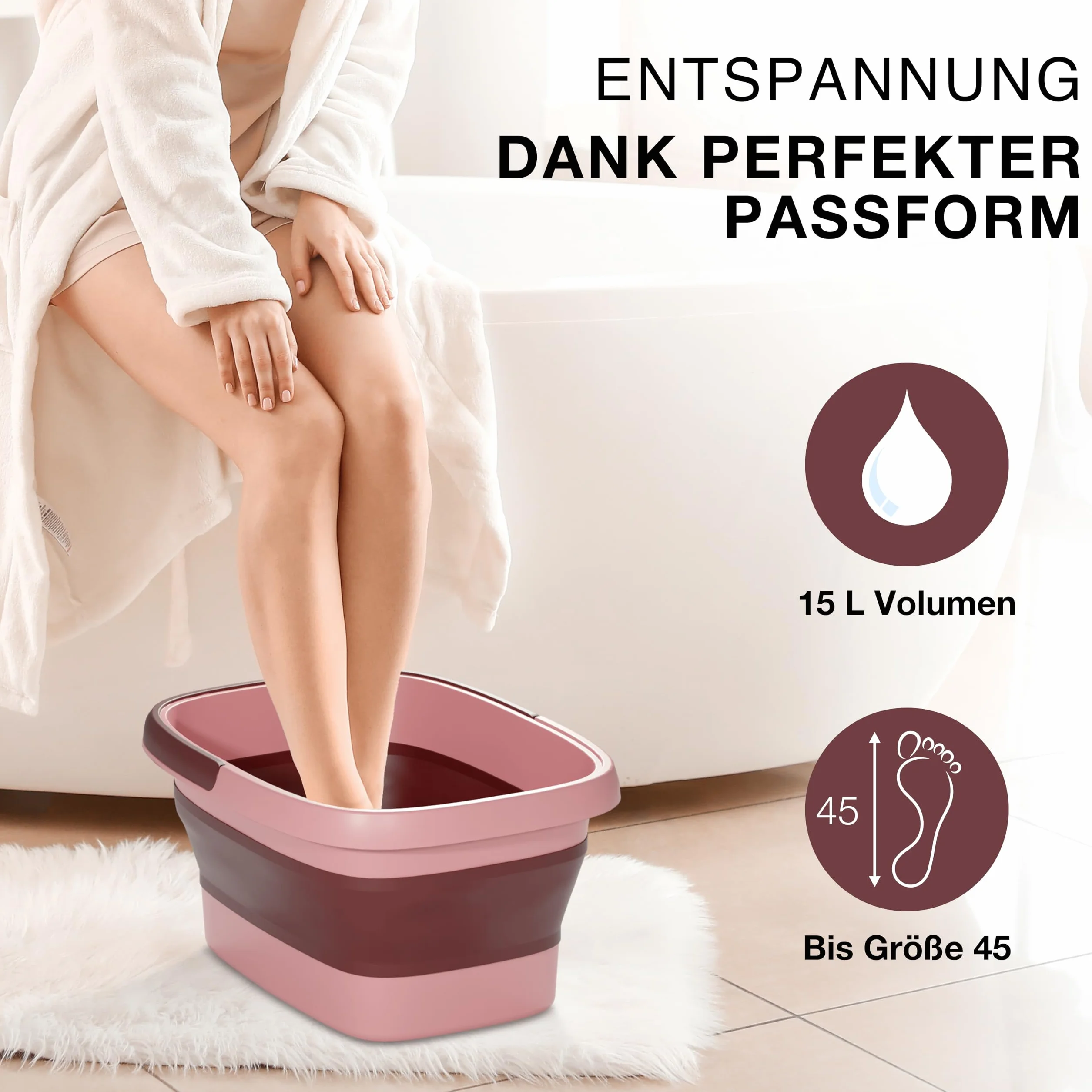 VMbathrooms Oaza stóp różowa z wypustkami do masażu