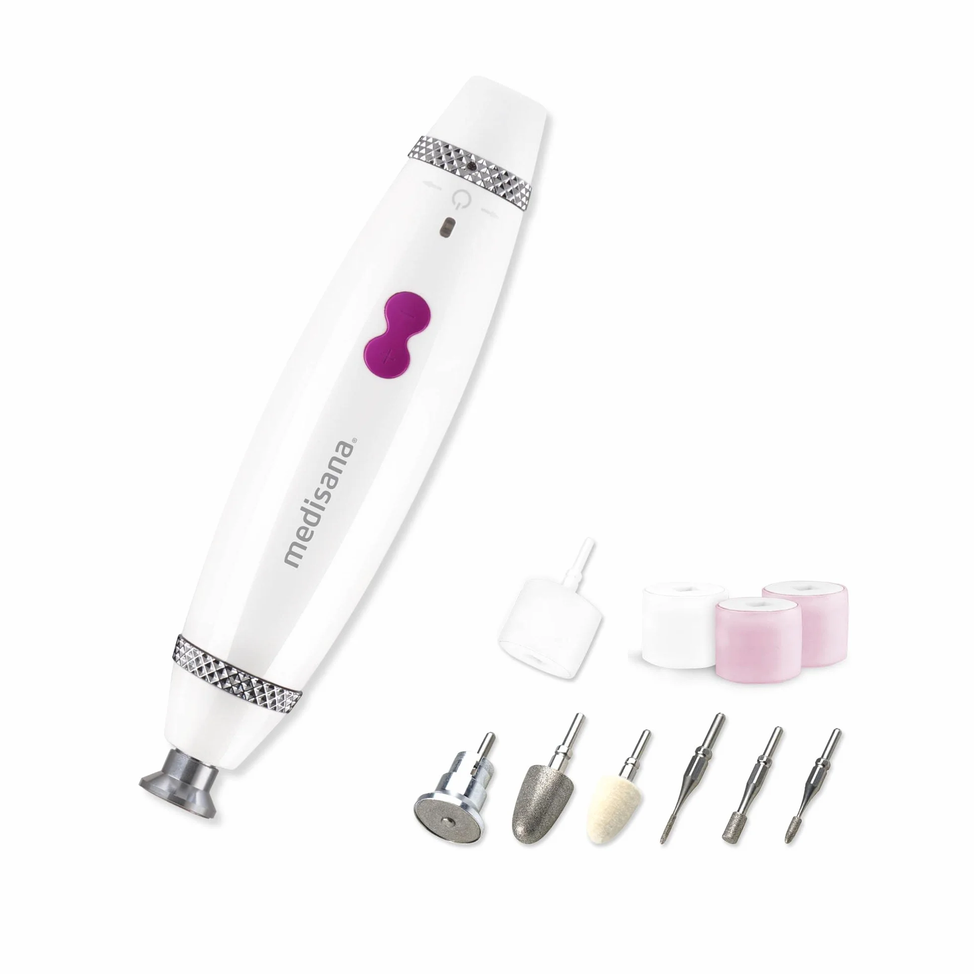 Medisana MP 840 elektryczny zestaw do manicure i pedicure 7 przystawek 3 prędkości