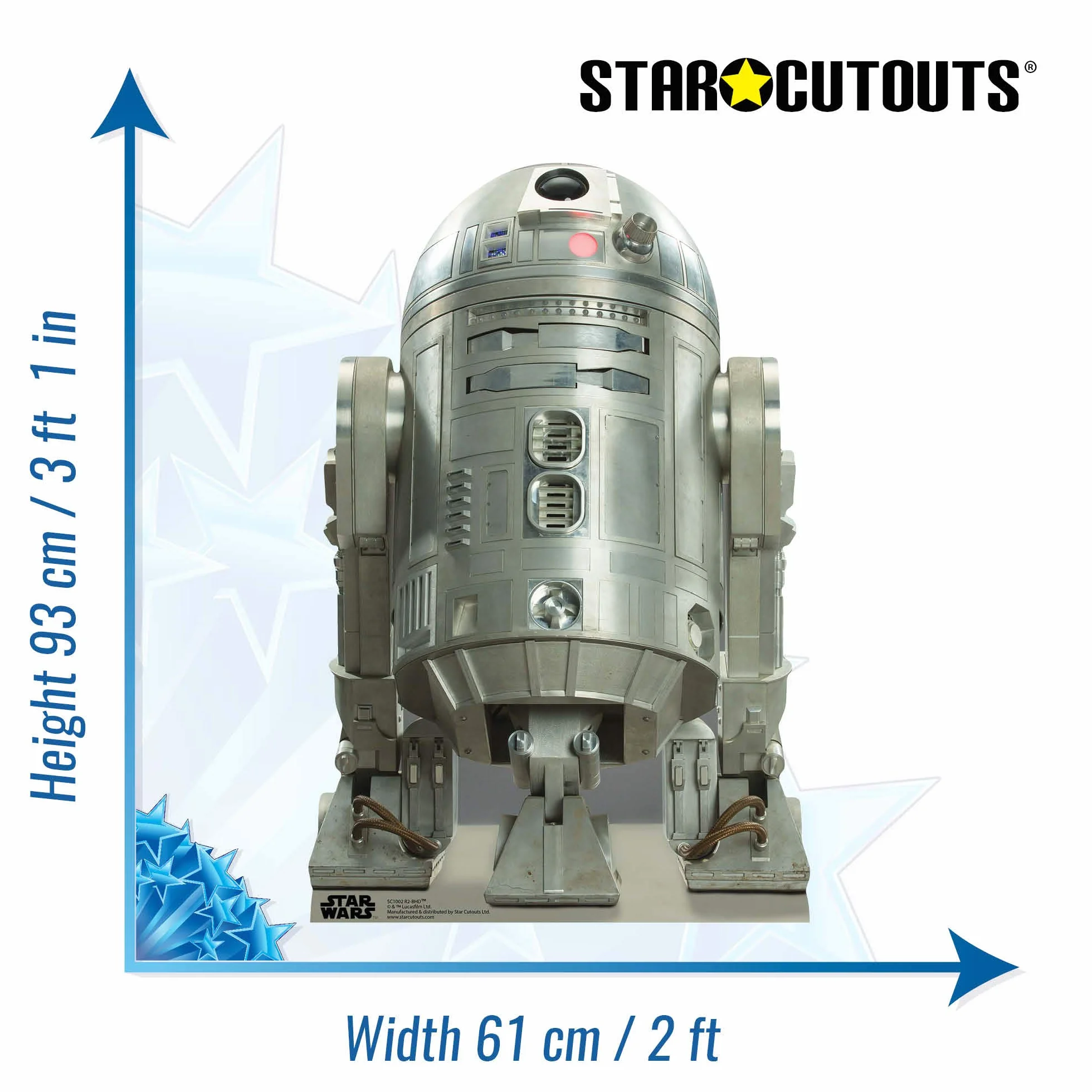 Star Wars Oficjalne wycięcia, tektura, R2bhd, 93 x 61 x 93 cm