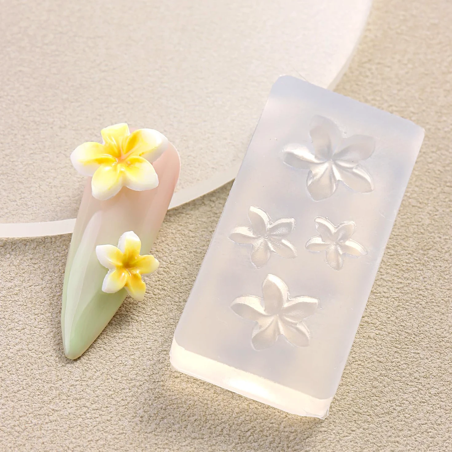 Zestaw silikonowych form do zdobienia paznokci, 3 szt., 3D Plumeria, kwiat i ocean, muszla z długopisem, przezroczyste formy do zdobienia paznokci, narzędzia do manicure, formy para Uñas