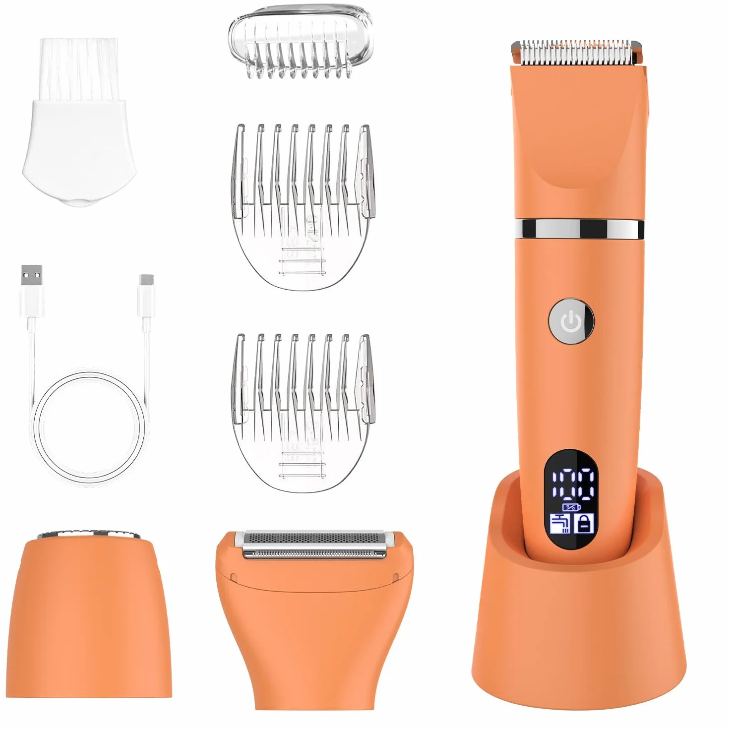 Scttomon 3-w-1 Brzytwa elektryczna IPX7 Wodoodporna przycinarka bikini Mokre użytkowanie Bezbolesne przycinarka osobiste Groomer Twarz Body Nogi Bikini Włosy publiczne Elektryczna golarka damska