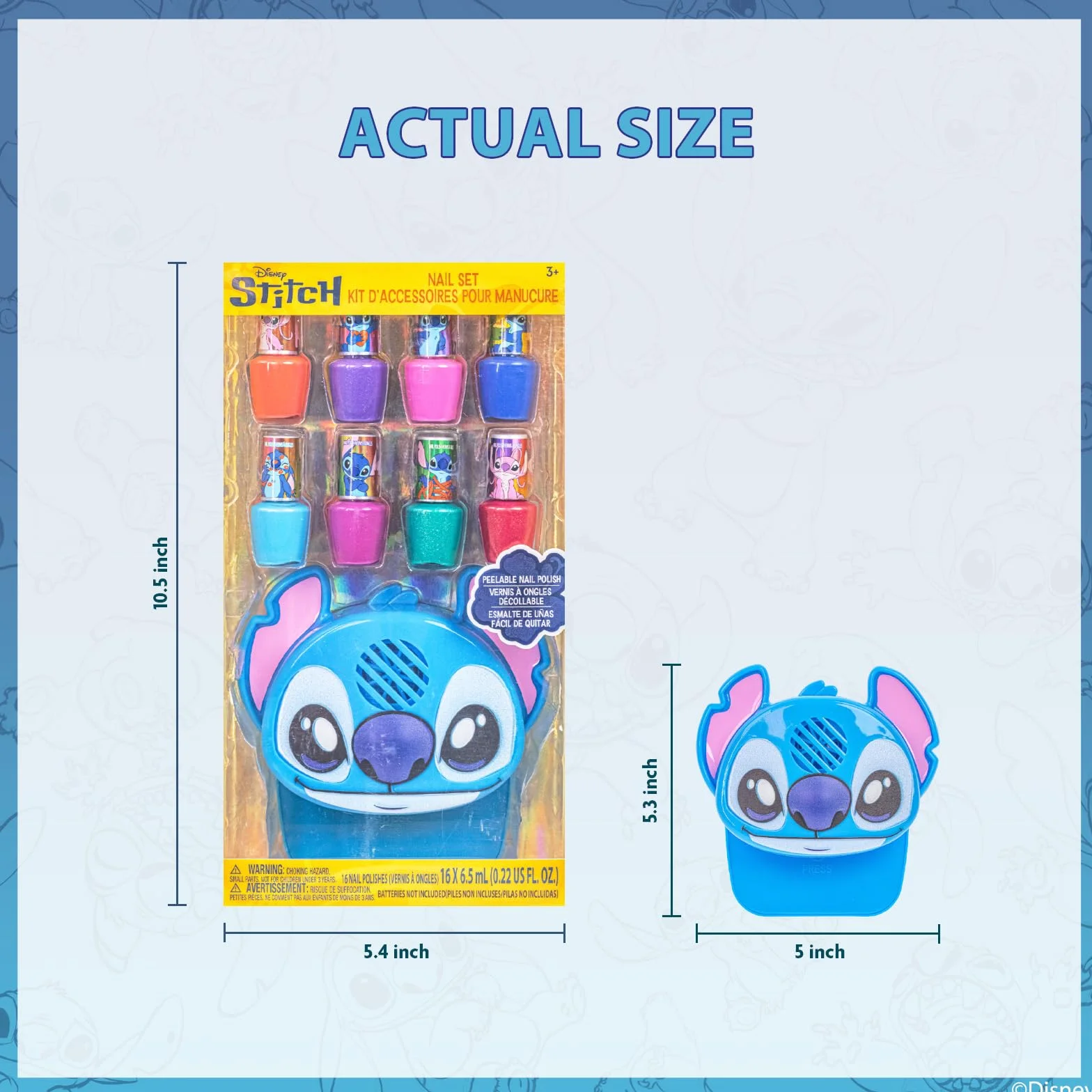 Stitch Lakier Wodny 16 szt z Suszarką do Paznokci Brokat