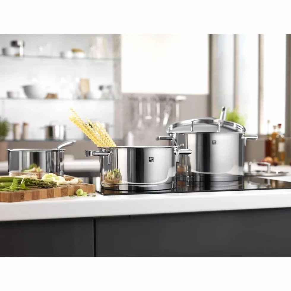 ZWILLING Kochtopf-Set, 5-tlg., 4 Deckel, Induktionsgeeignet, Edelstahl, Passion